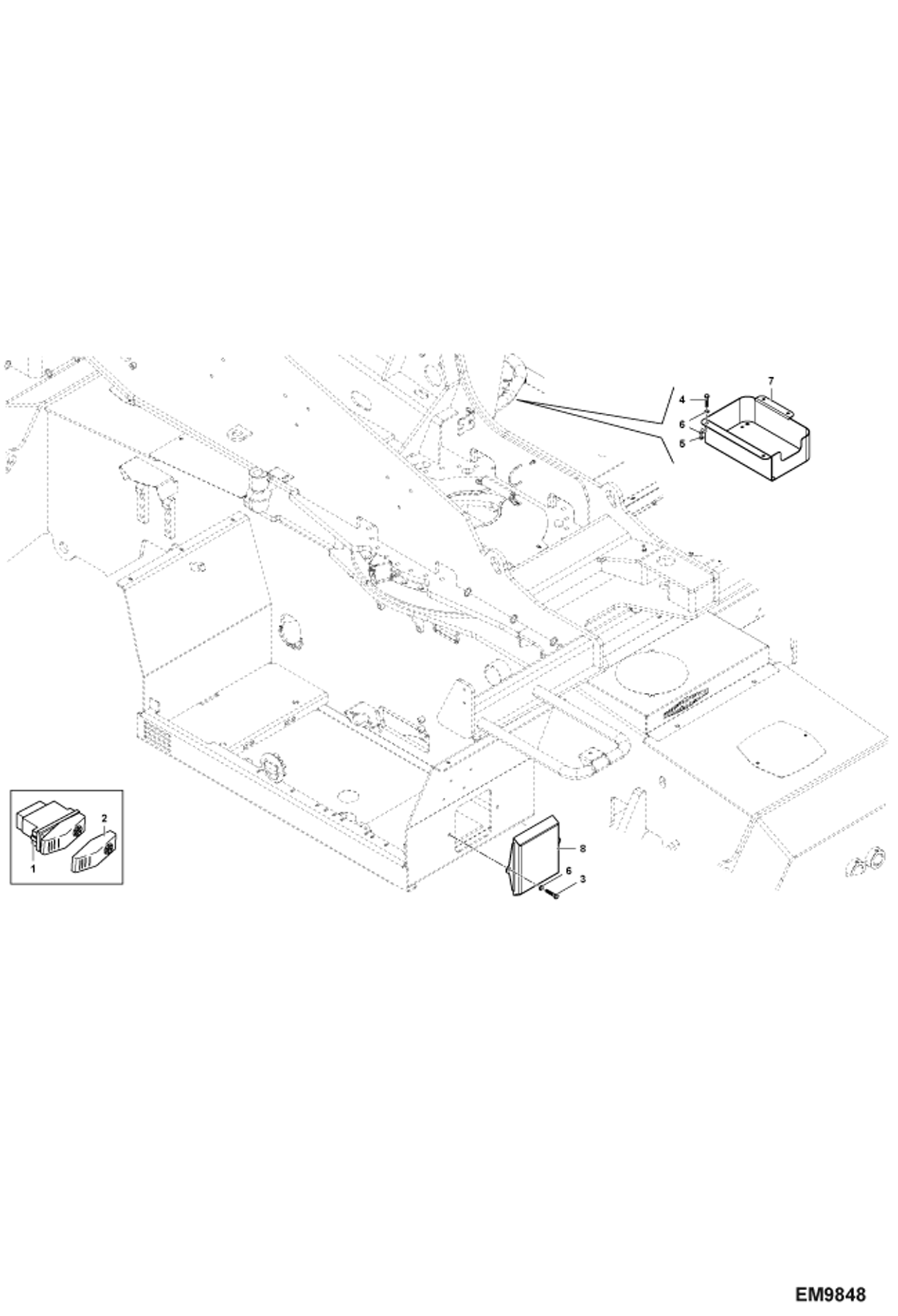 Схема запчастей Bobcat TR38160 - AIR CONDITIONING (Frame) ACCESSORIES & OPTIONS