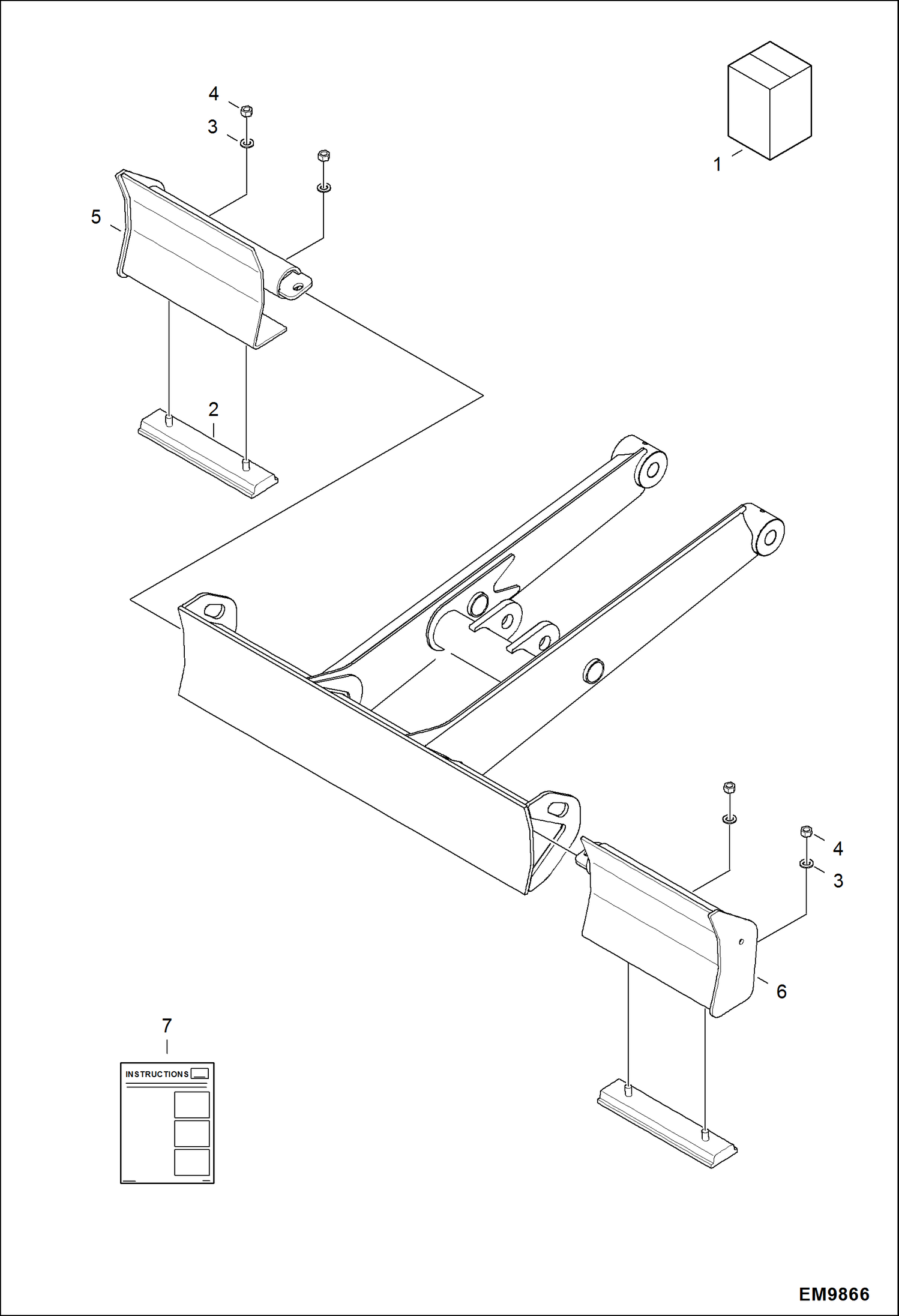 Схема запчастей Bobcat 324 - BLADE EXTENSIONS KIT (Pad) (AKY511330 & Above) ACCESSORIES & OPTIONS