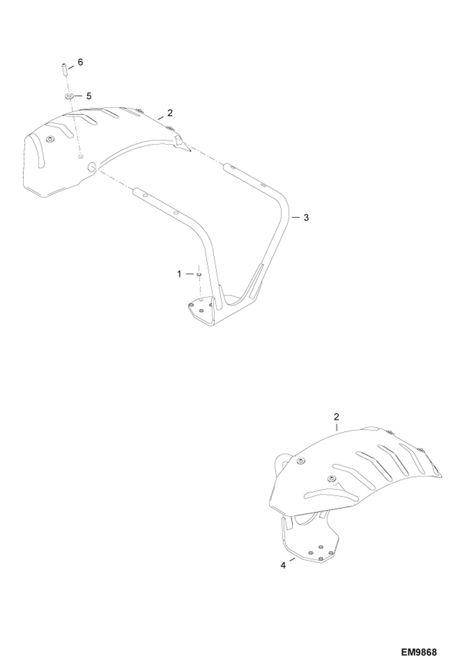 Схема запчастей Bobcat T40140 - MUDGUARD (S/N A8GA15119 & Above, A8GB15237 & Above) ACCESSORIES & OPTIONS