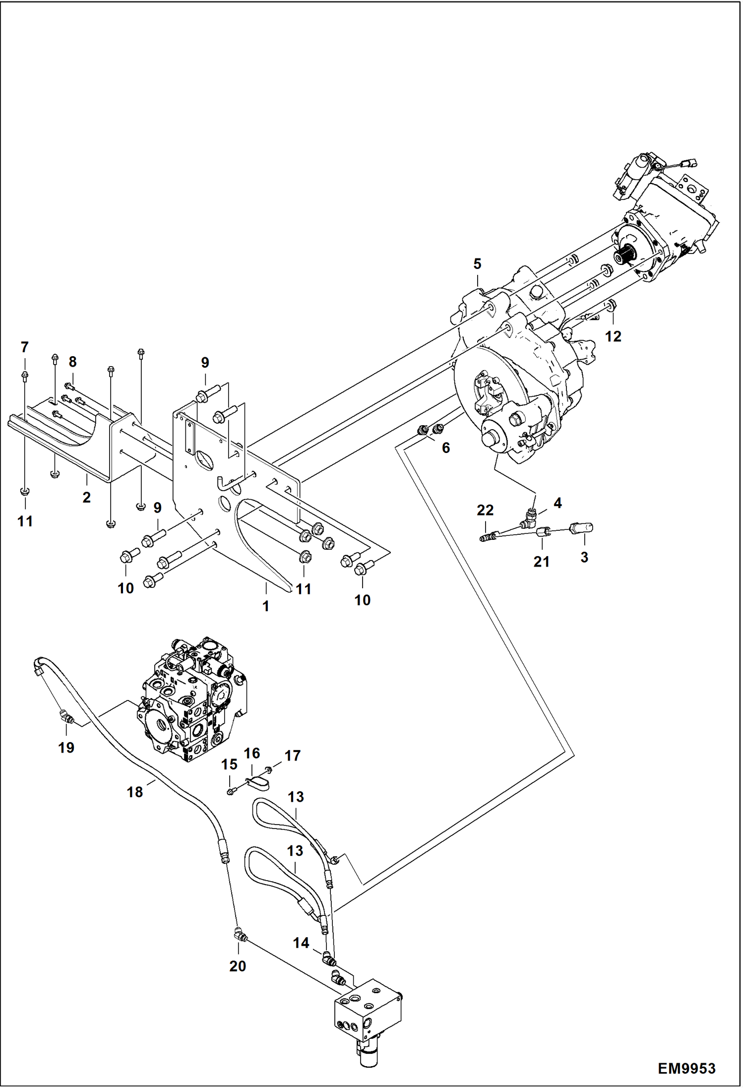 Схема запчастей Bobcat TL470 - GEARBOX DRIVE SYSTEM