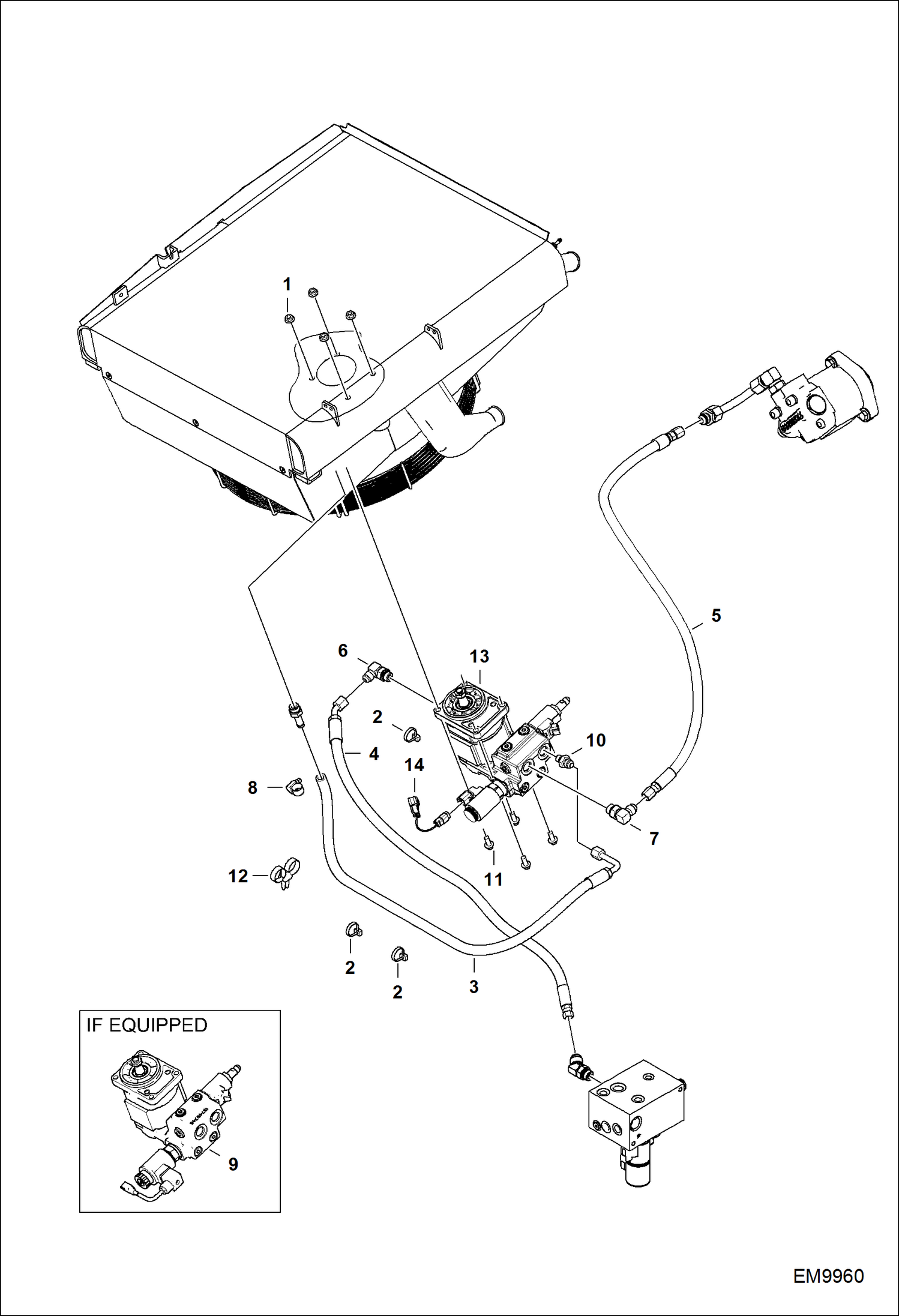 Схема запчастей Bobcat TL470HF - HYDRAULIC CIRCUITRY (W/O Trailer Brake & W/Fan Motor Inverter & Variable Speed) ACCESSORIES & OPTIONS