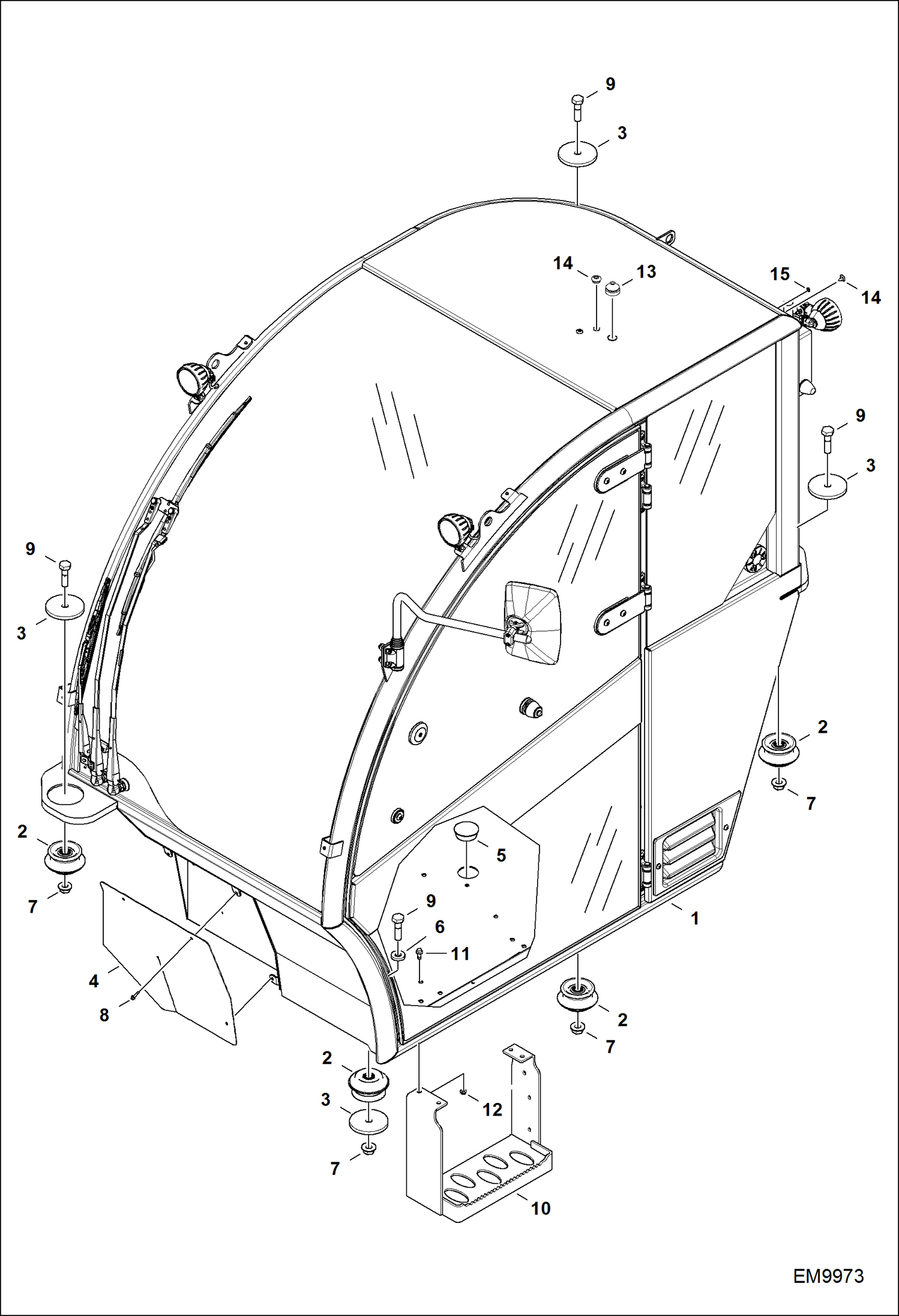 Схема запчастей Bobcat TL470HF - OPERATOR CAB MAIN FRAME