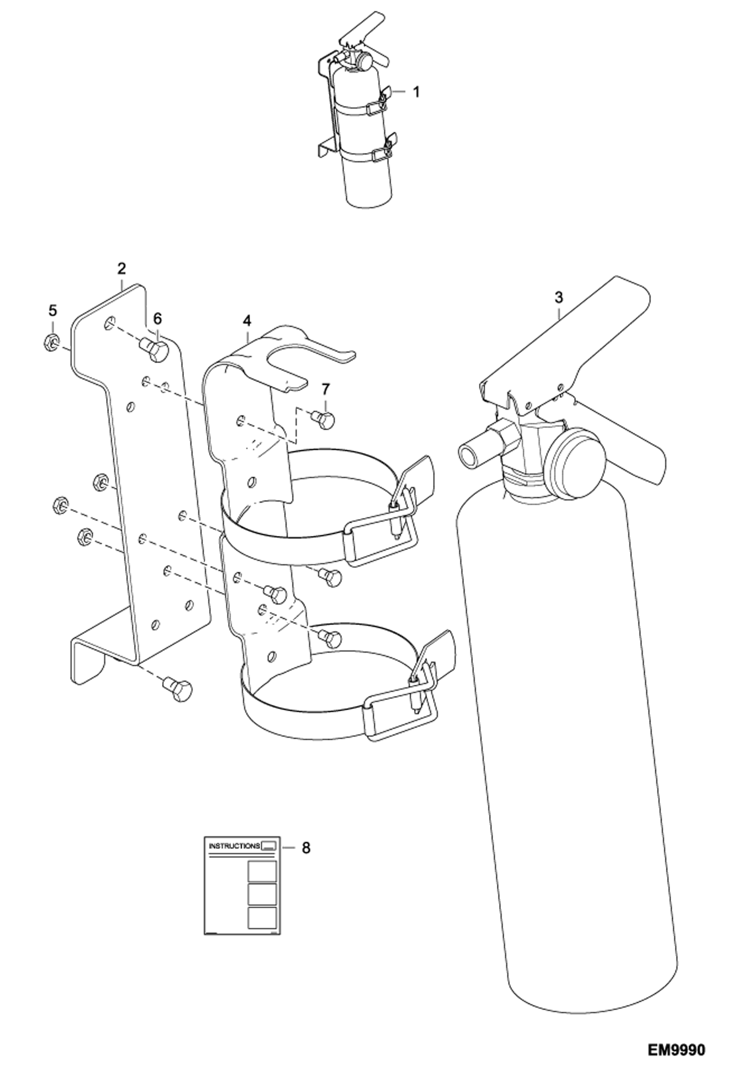 Схема запчастей Bobcat V518 - FIRE EXTINGUISHER KIT ACCESSORIES & OPTIONS