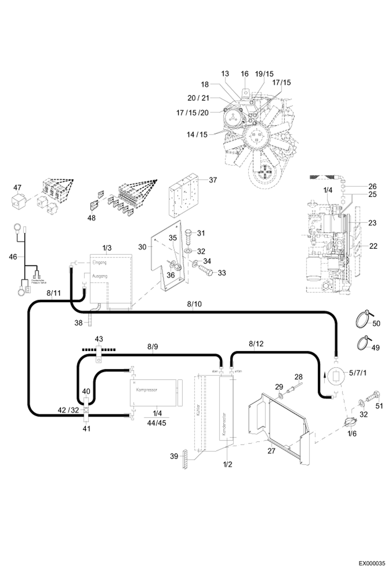 Схема запчастей Bobcat 444 - AIR CONDITIONER MAIN FRAME