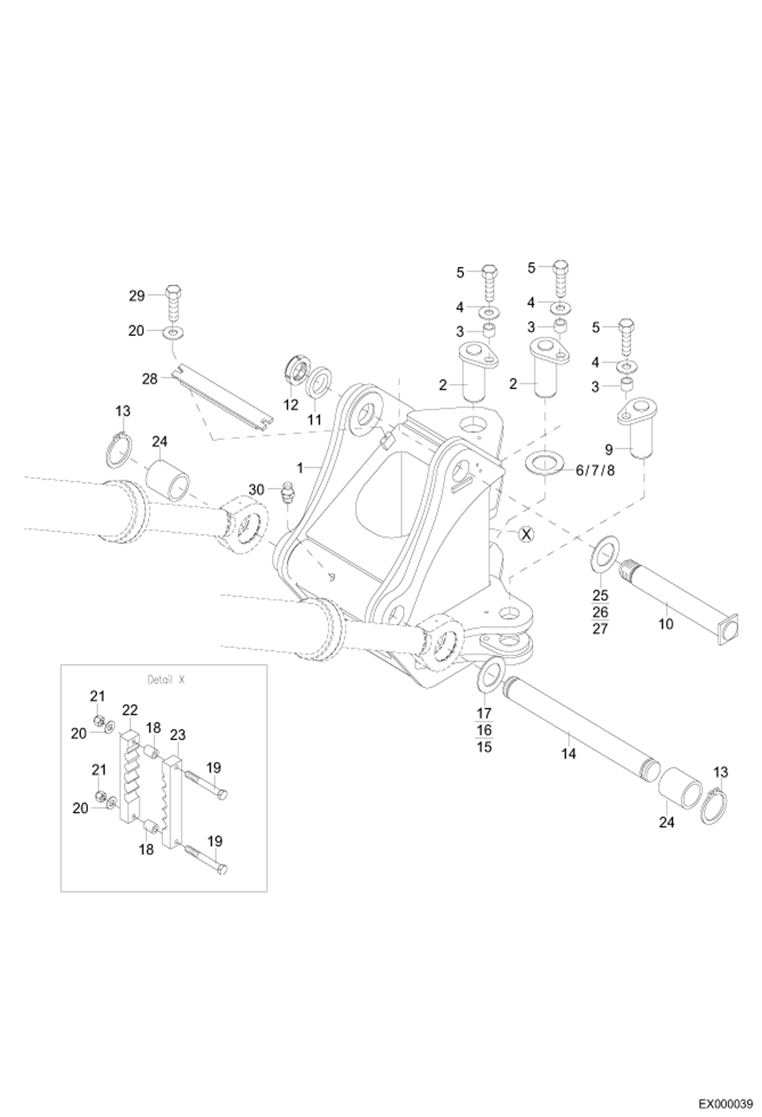 Схема запчастей Bobcat 444 - KING POST - BOOM MONO MAIN FRAME