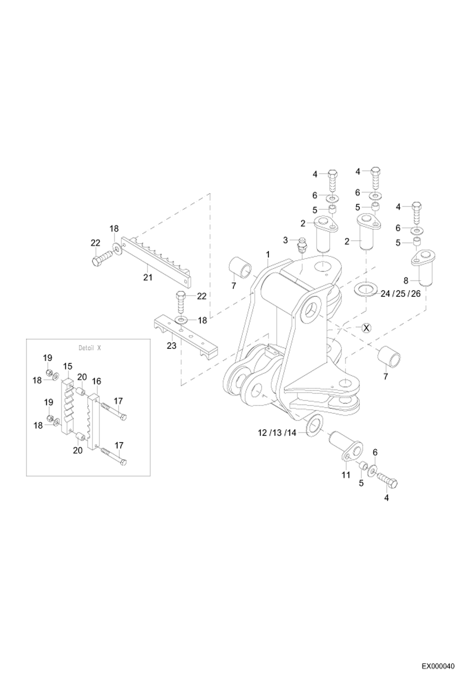 Схема запчастей Bobcat 444 - KING POST - ARTICULATED BOOM MAIN FRAME