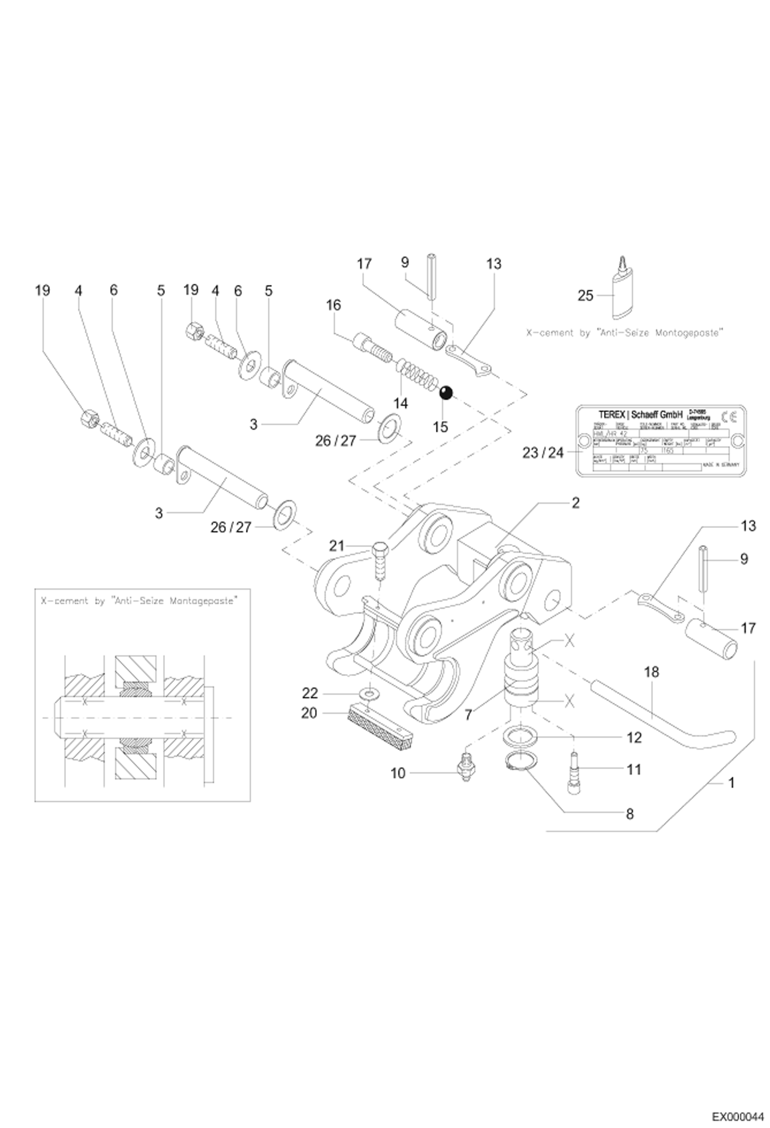 Схема запчастей Bobcat 444 - QUICK MOUNT HITCH MAIN FRAME