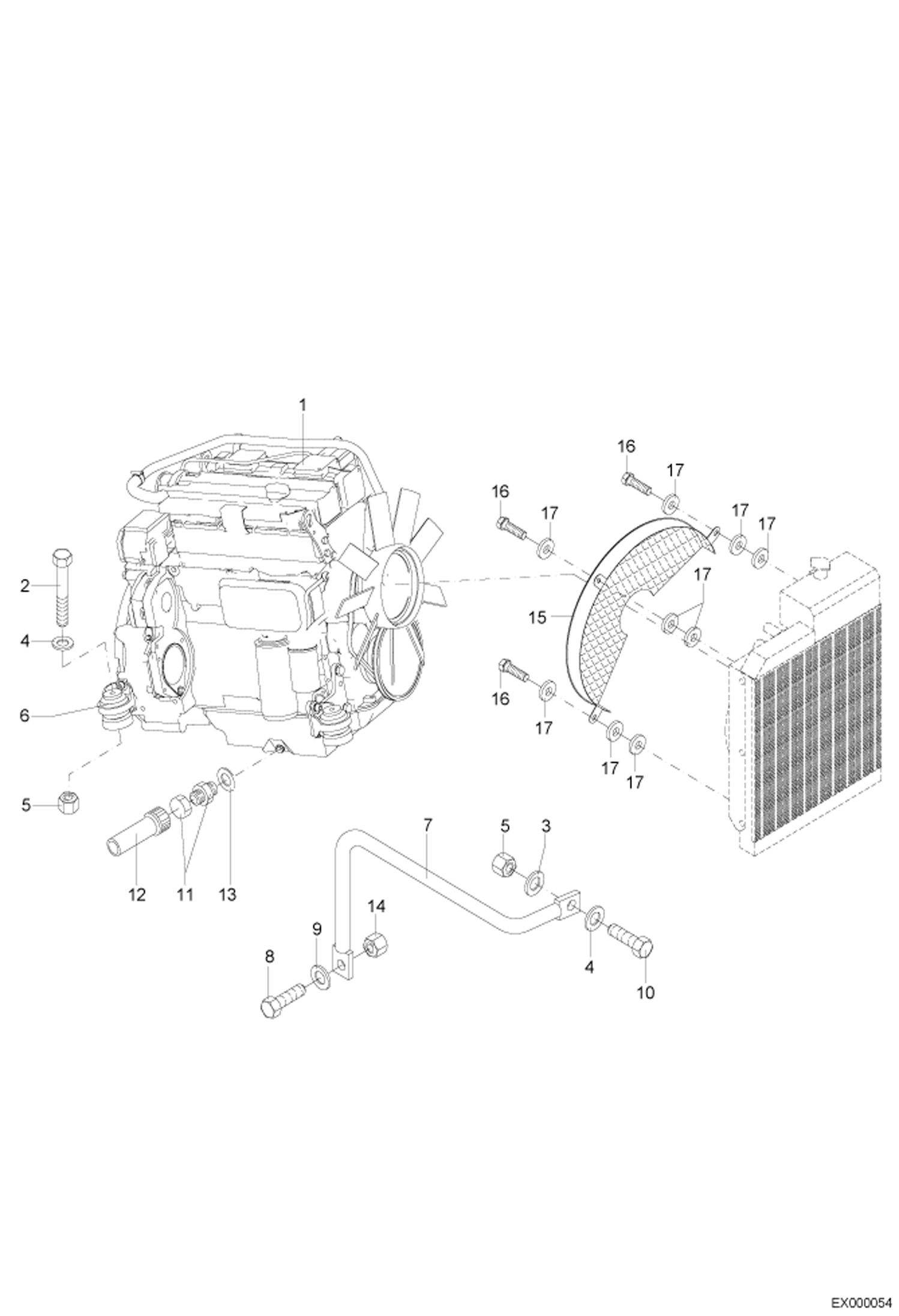 Схема запчастей Bobcat 444 - ENGINE ASSEMBLY POWER UNIT