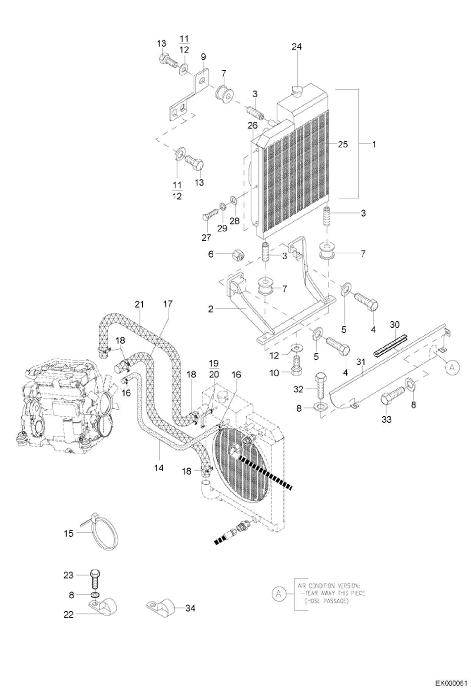 Схема запчастей Bobcat 444 - RADIATOR POWER UNIT