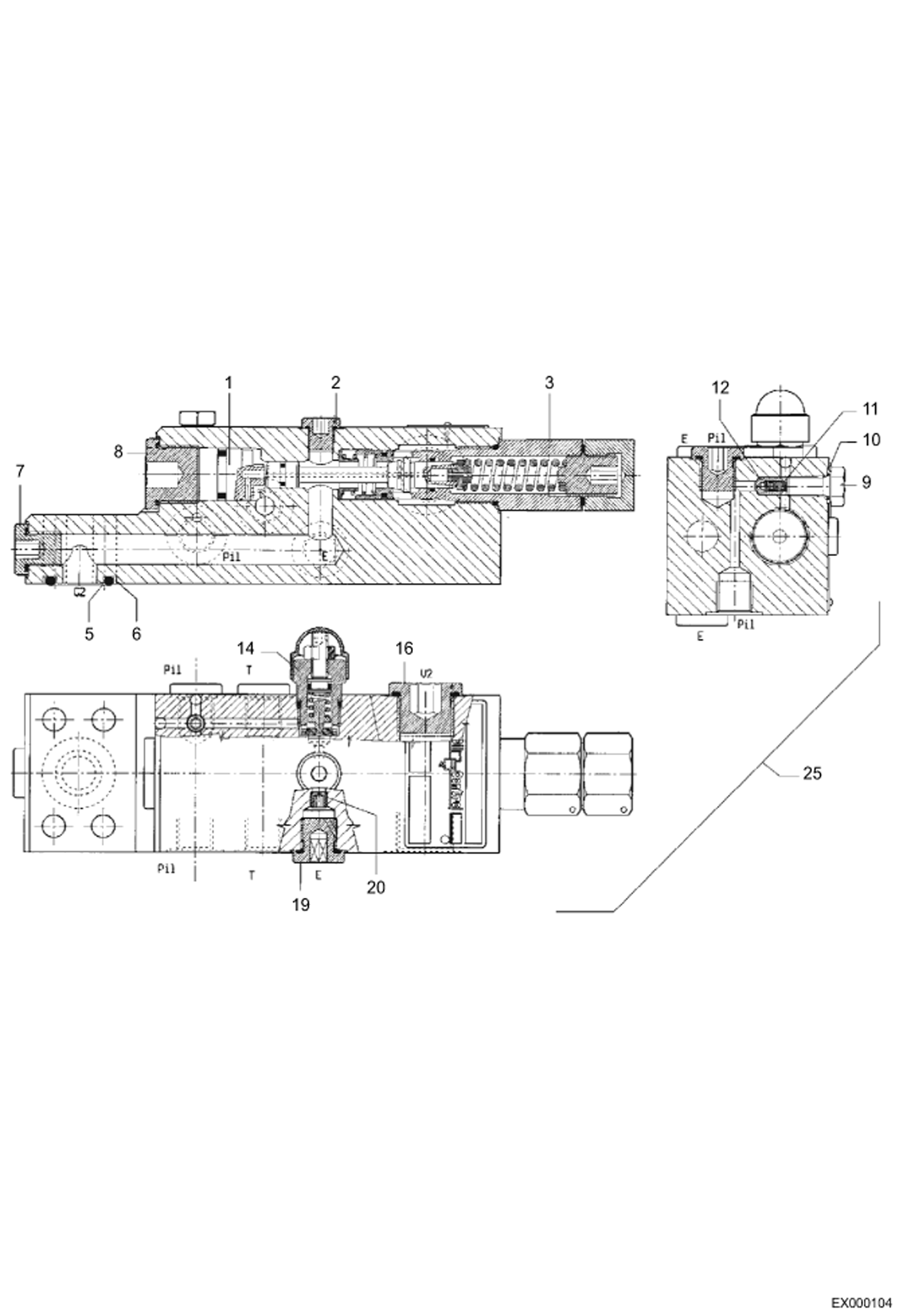 Схема запчастей Bobcat 444 - LOAD CHECK VALVE - BOOM HYDRAULIC INSTALLATION