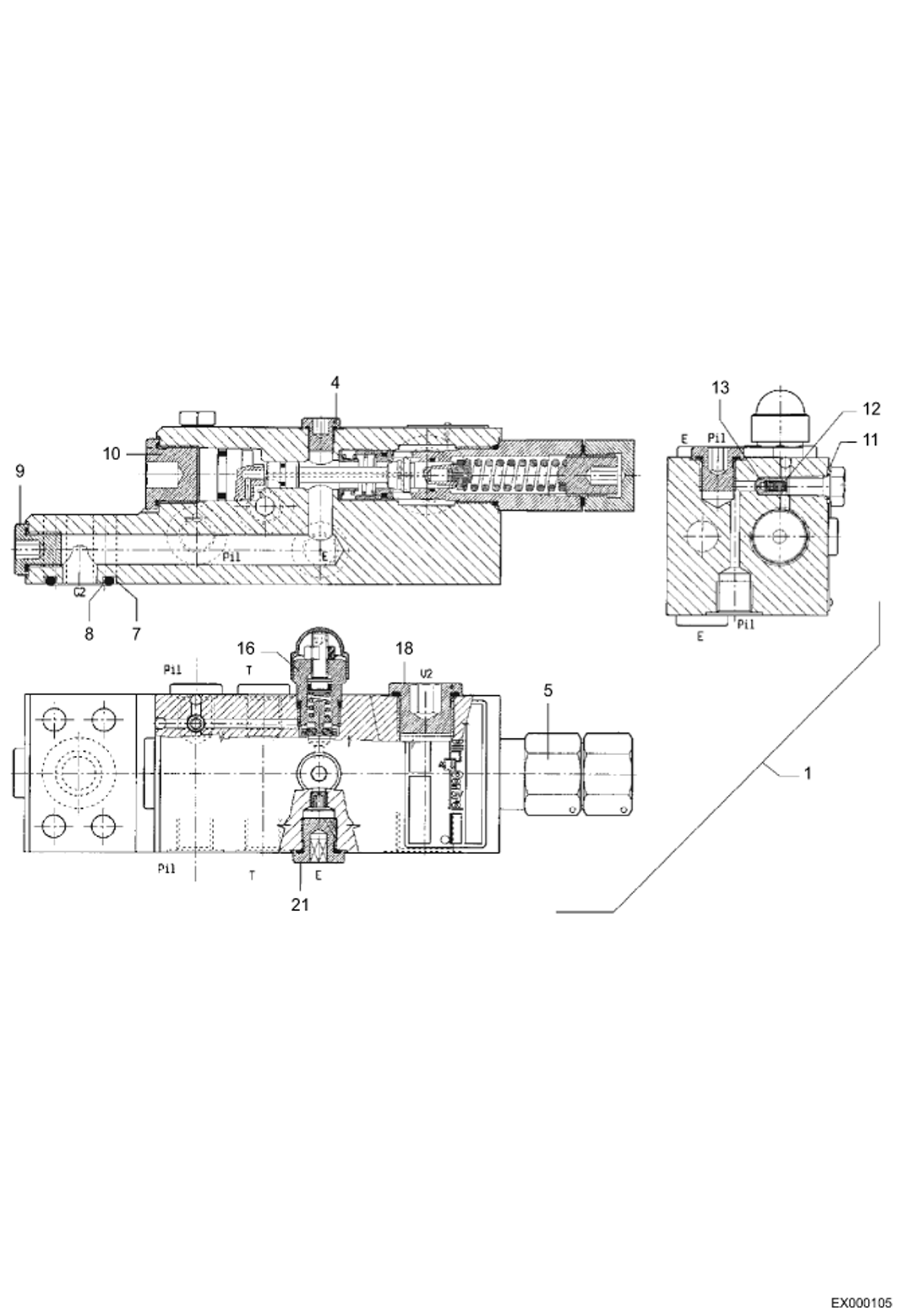 Схема запчастей Bobcat 444 - LOAD CHECK VALVE - DIPPER ARM HYDRAULIC INSTALLATION