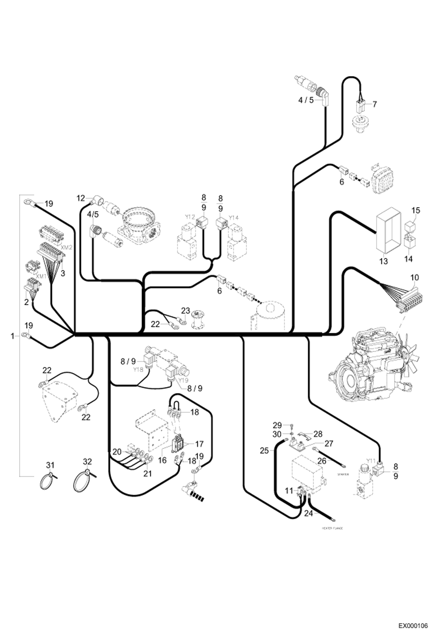 Схема запчастей Bobcat 444 - MACHINE ELECTRIC INSTALLATION ELECTRIC INSTALLATION