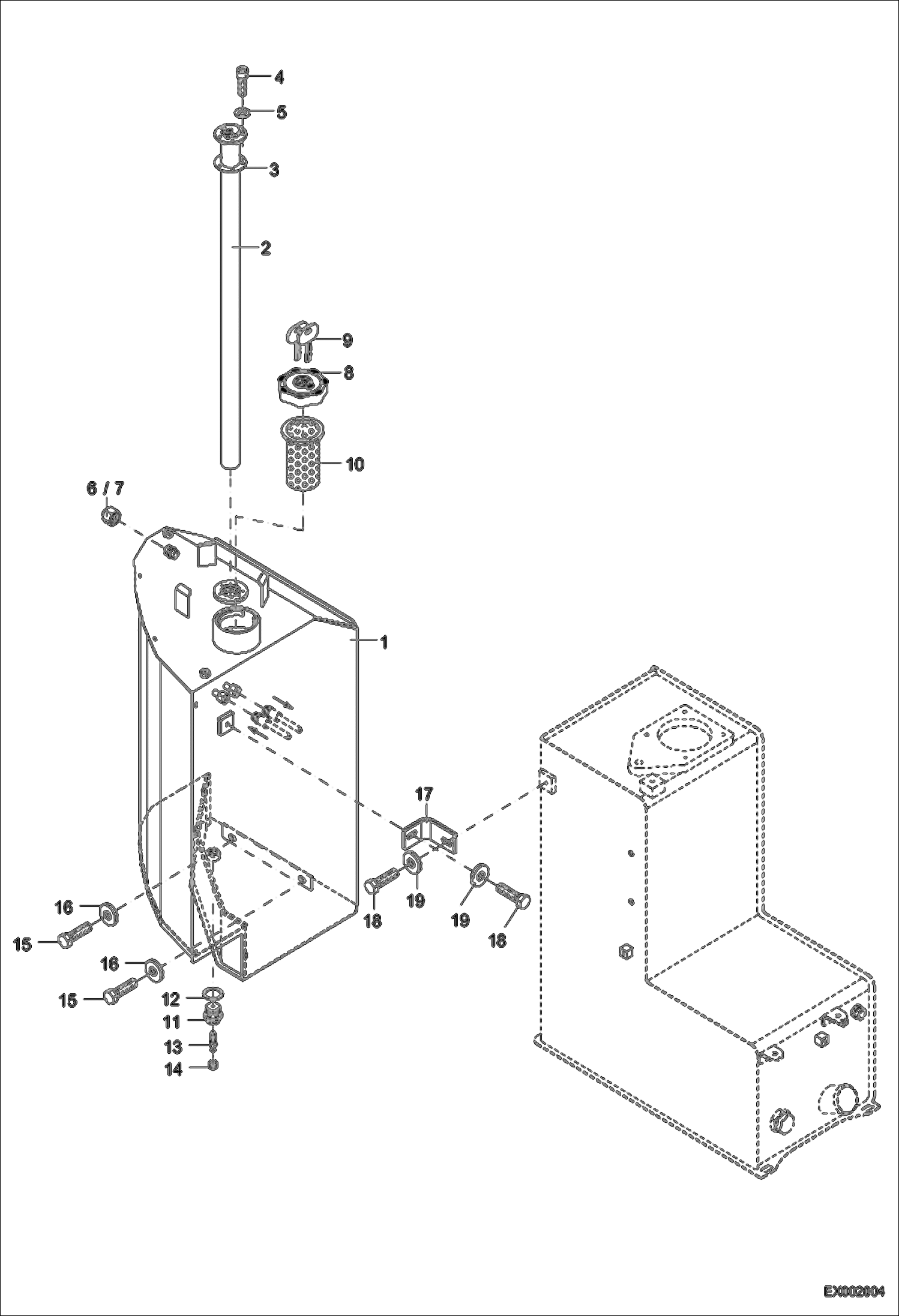 Схема запчастей Bobcat 442 - FUEL TANK MAIN FRAME