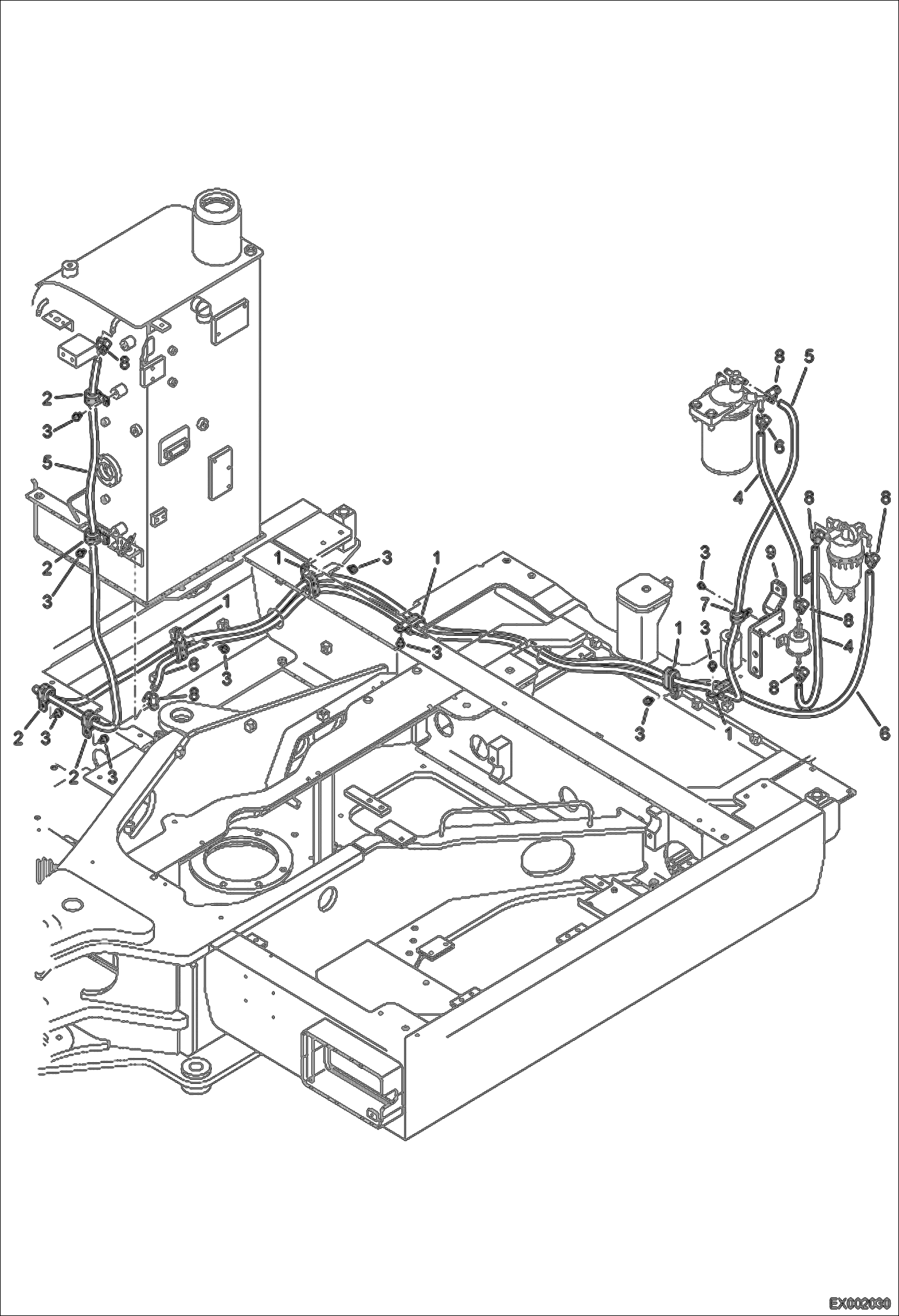 Схема запчастей Bobcat E55W - FUEL SYSTEM (Hoses) POWER UNIT