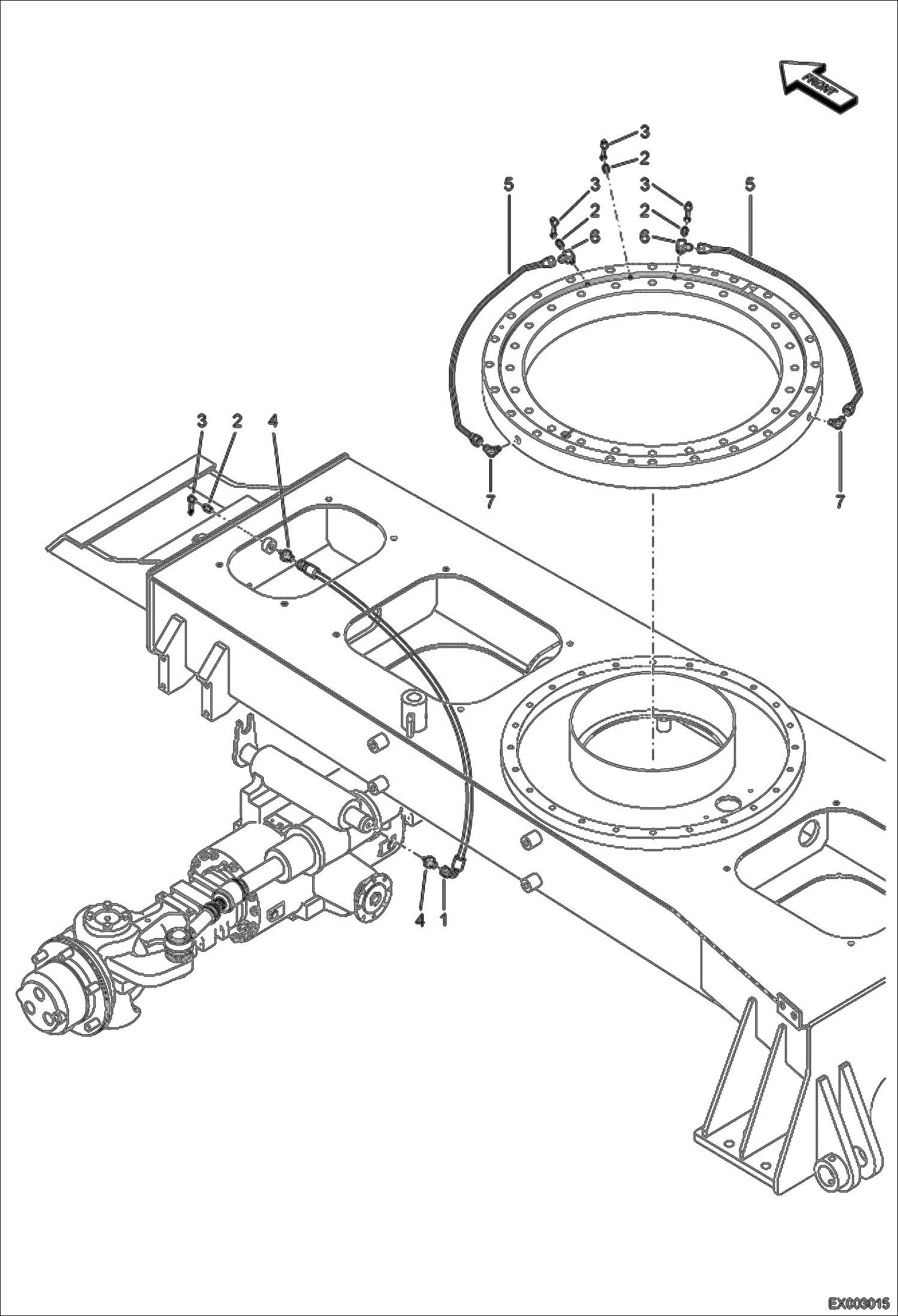 Схема запчастей Bobcat E55W - UNDERCARRIAGE (Lubrication Piping) UNDERCARRIAGE