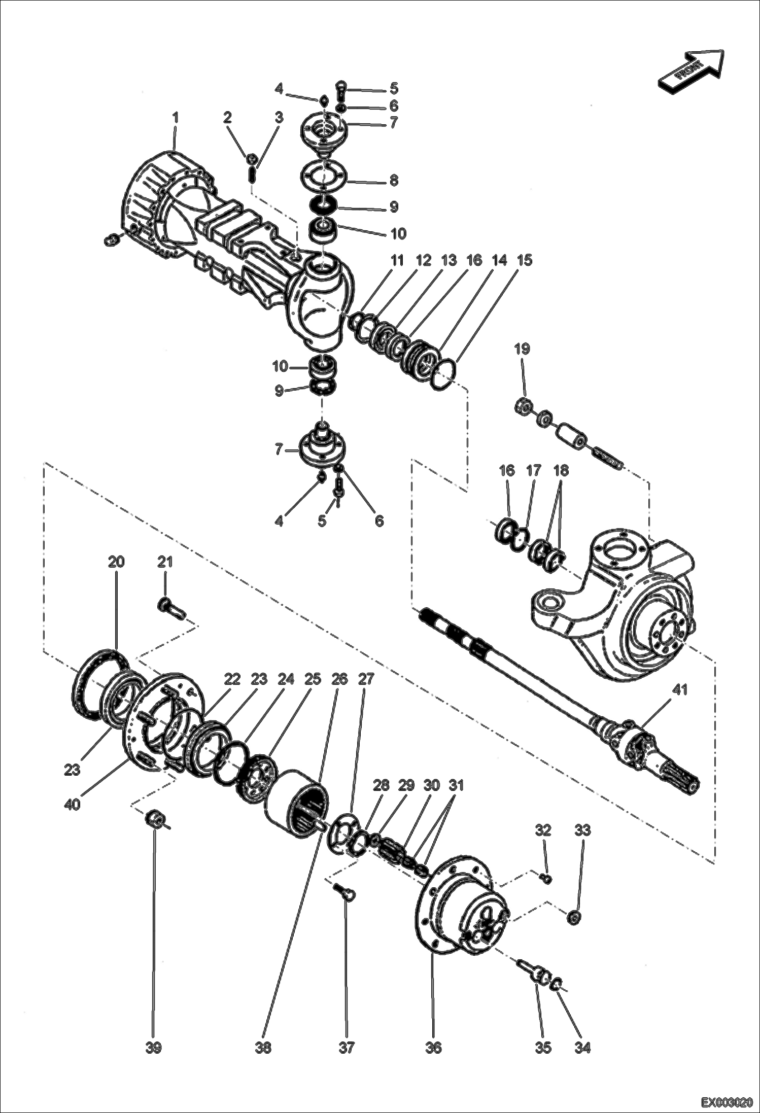 Схема запчастей Bobcat E55W - HUB REDUCTION (Front Axle) UNDERCARRIAGE