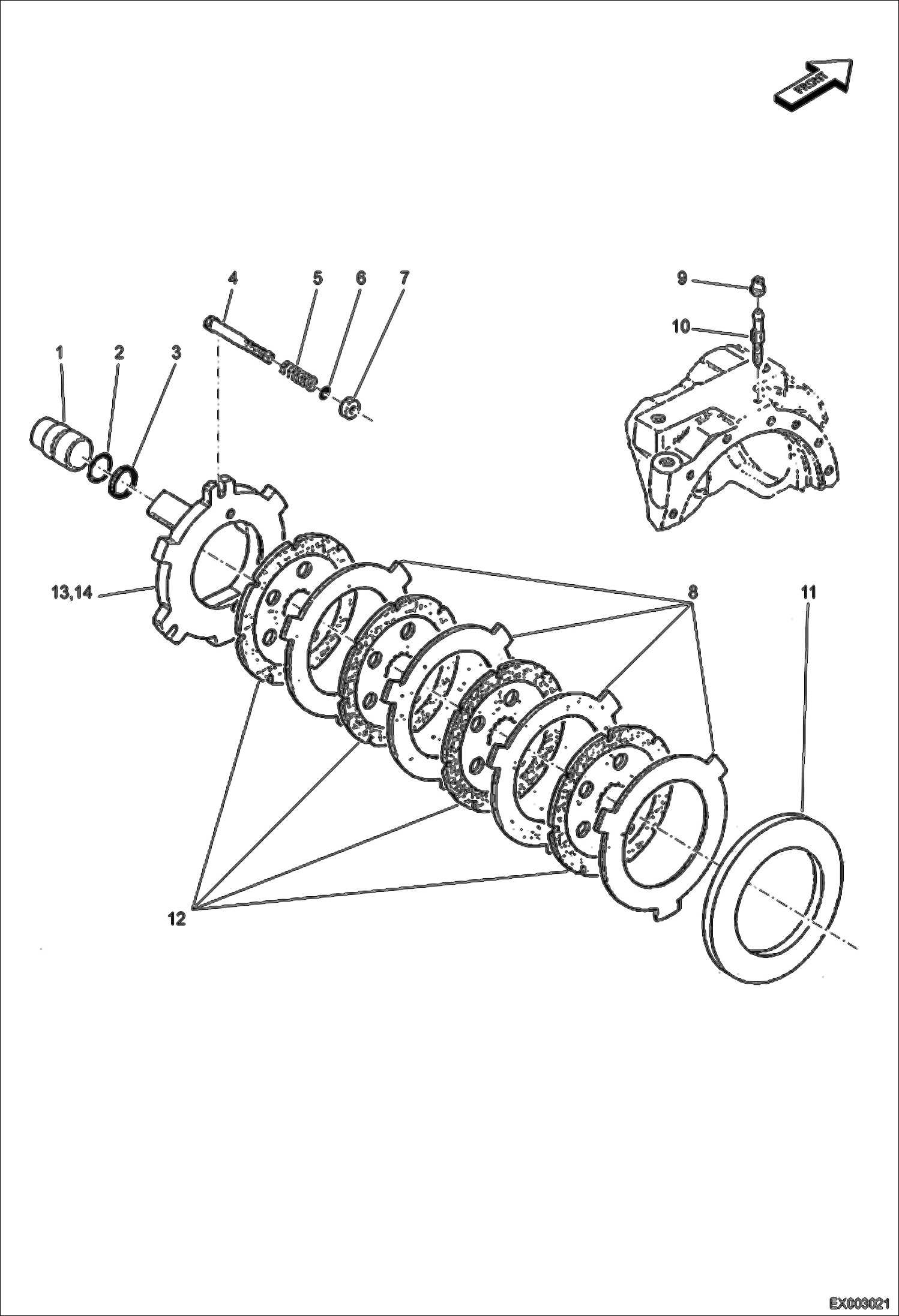 Схема запчастей Bobcat E55W - BRAKES (Front Axle) UNDERCARRIAGE