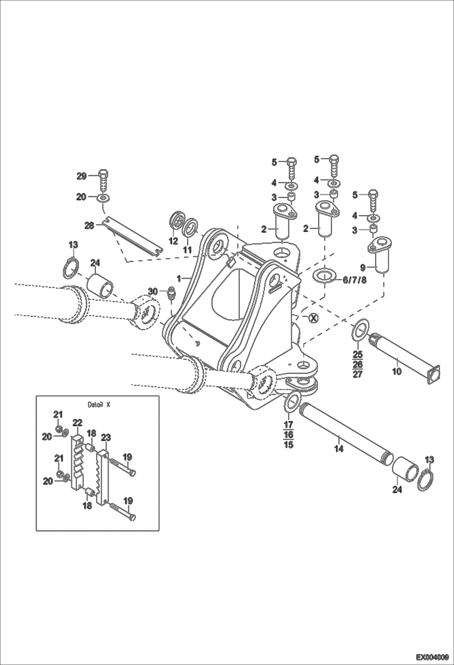 Схема запчастей Bobcat 444 - KING POST - BOOM MONO WORK EQUIPMENT