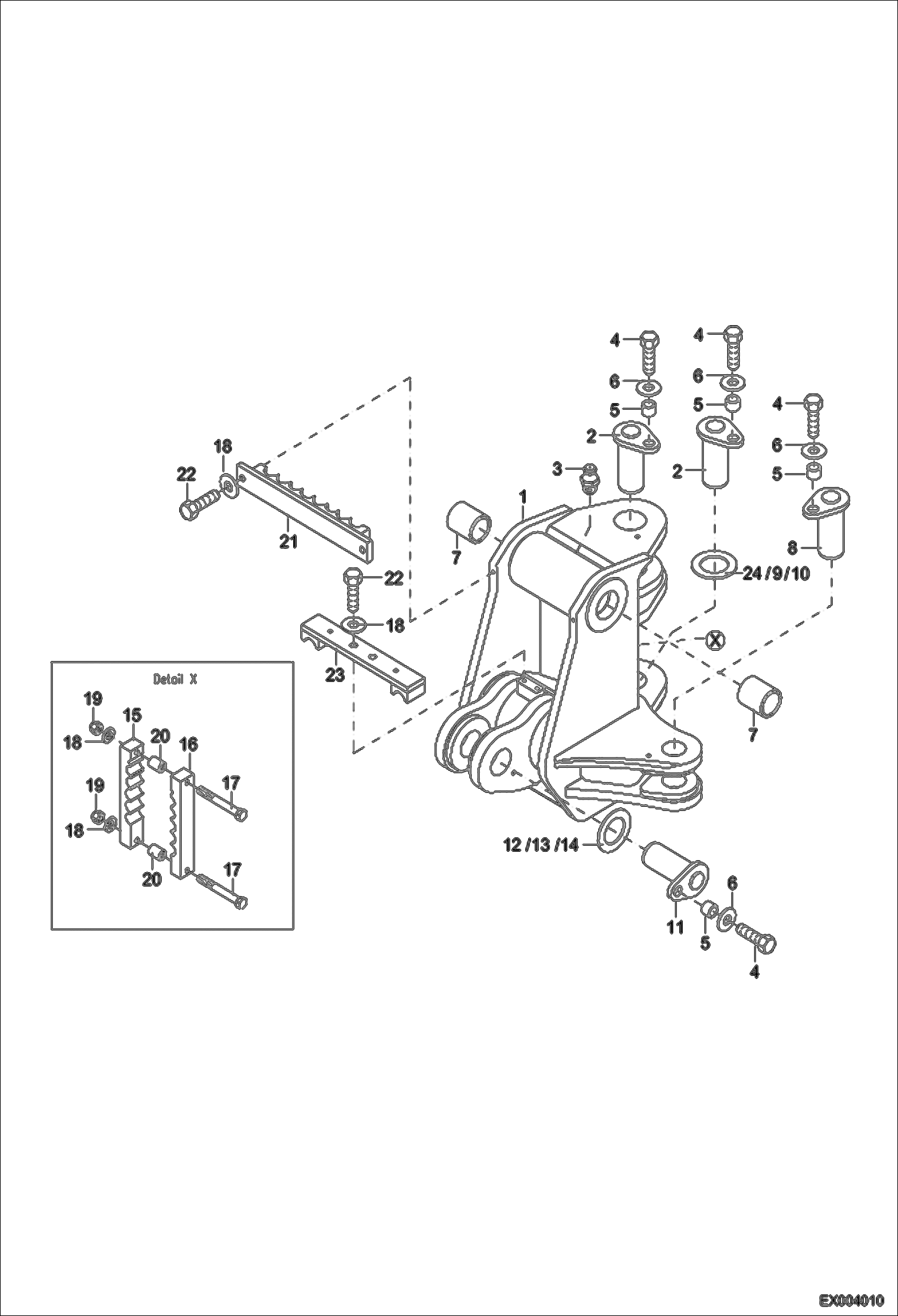 Схема запчастей Bobcat 444 - KING POST - ARTICULATED BOOM WORK EQUIPMENT