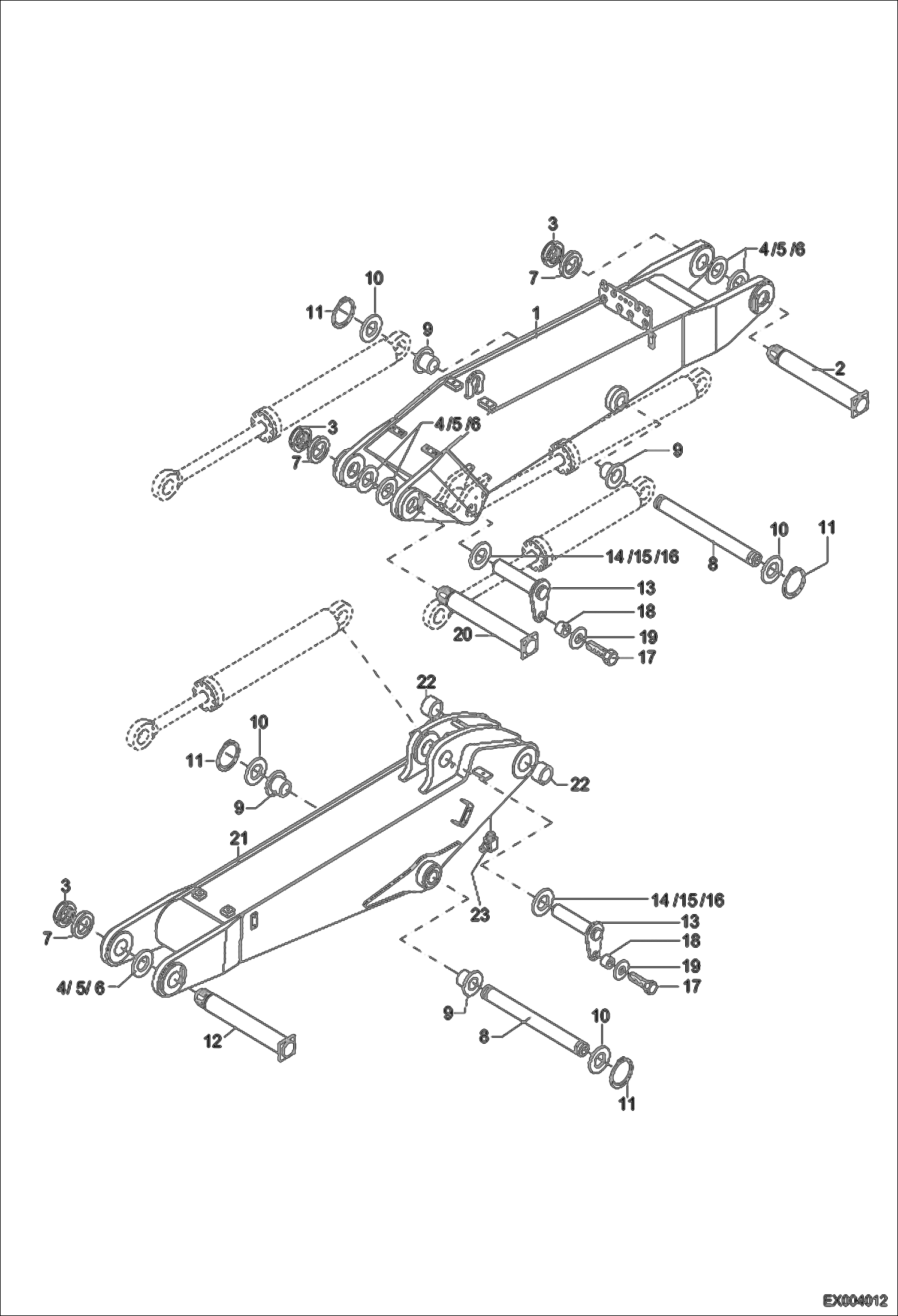 Схема запчастей Bobcat 444 - WORKING EQUIPMENT- ARTICULATED BOOM WORK EQUIPMENT