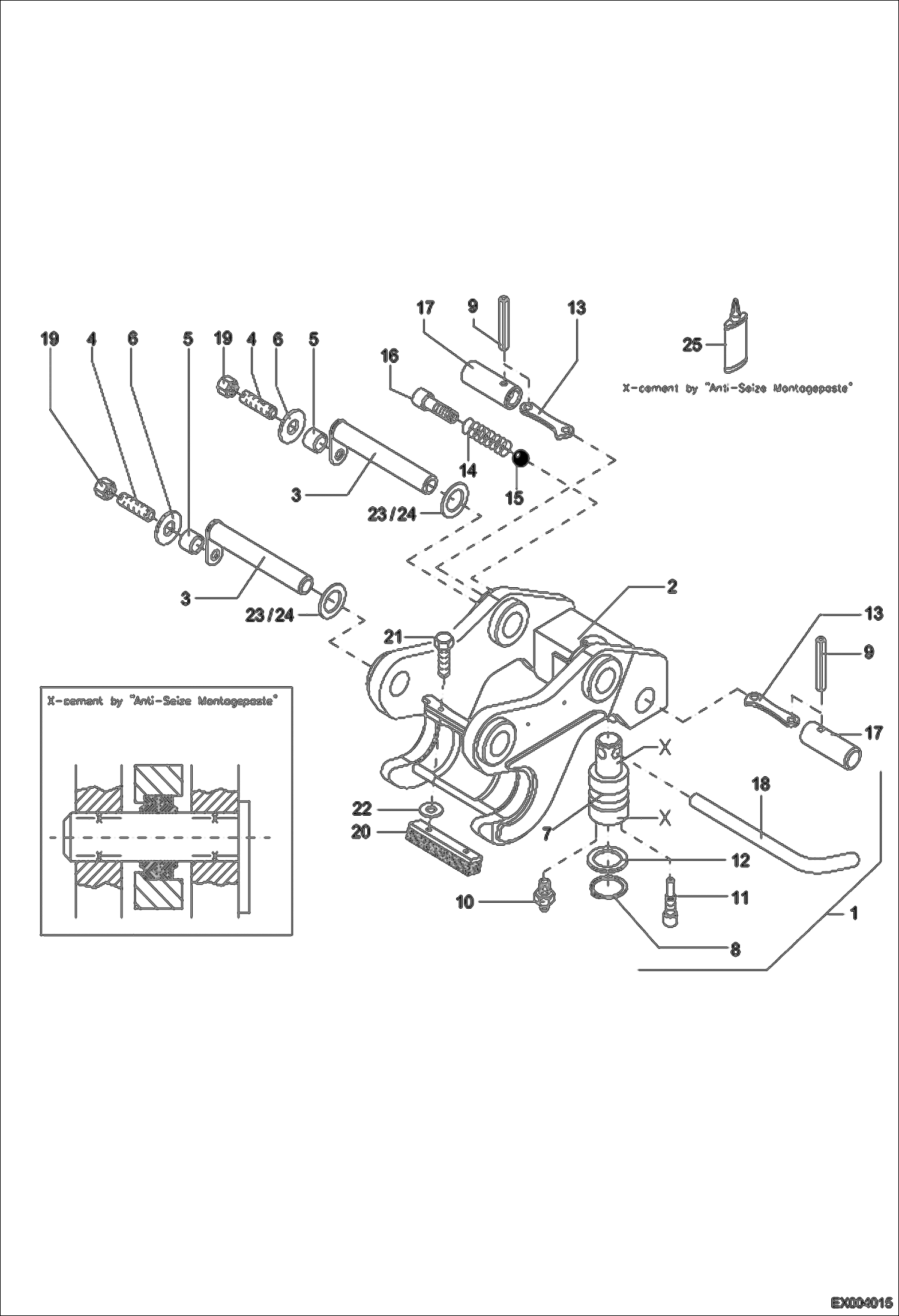 Схема запчастей Bobcat 444 - QUICK MOUNT HITCH TEREX WORK EQUIPMENT