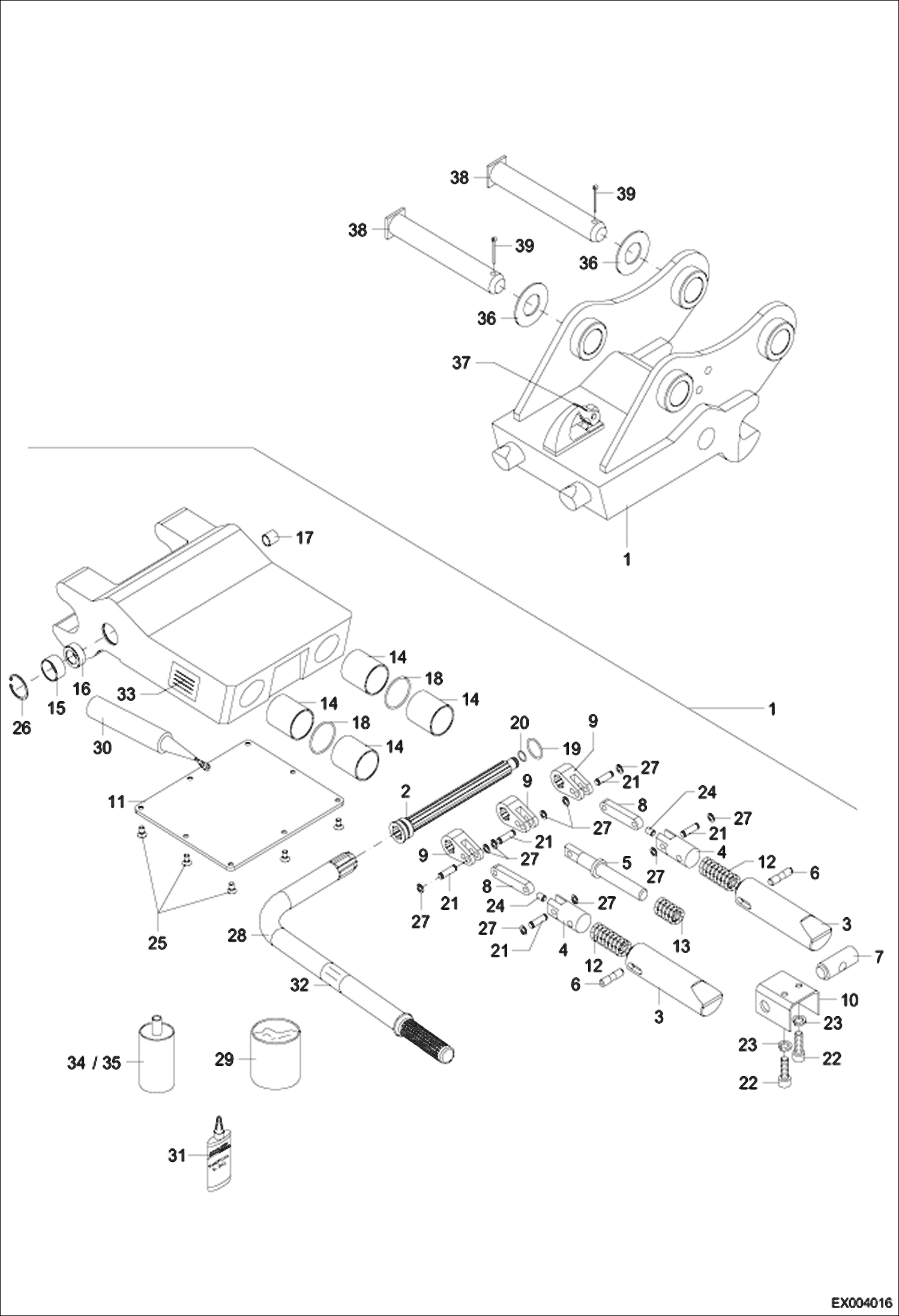 Схема запчастей Bobcat 444 - QUICK MOUNT HITCH - MS08 WORK EQUIPMENT