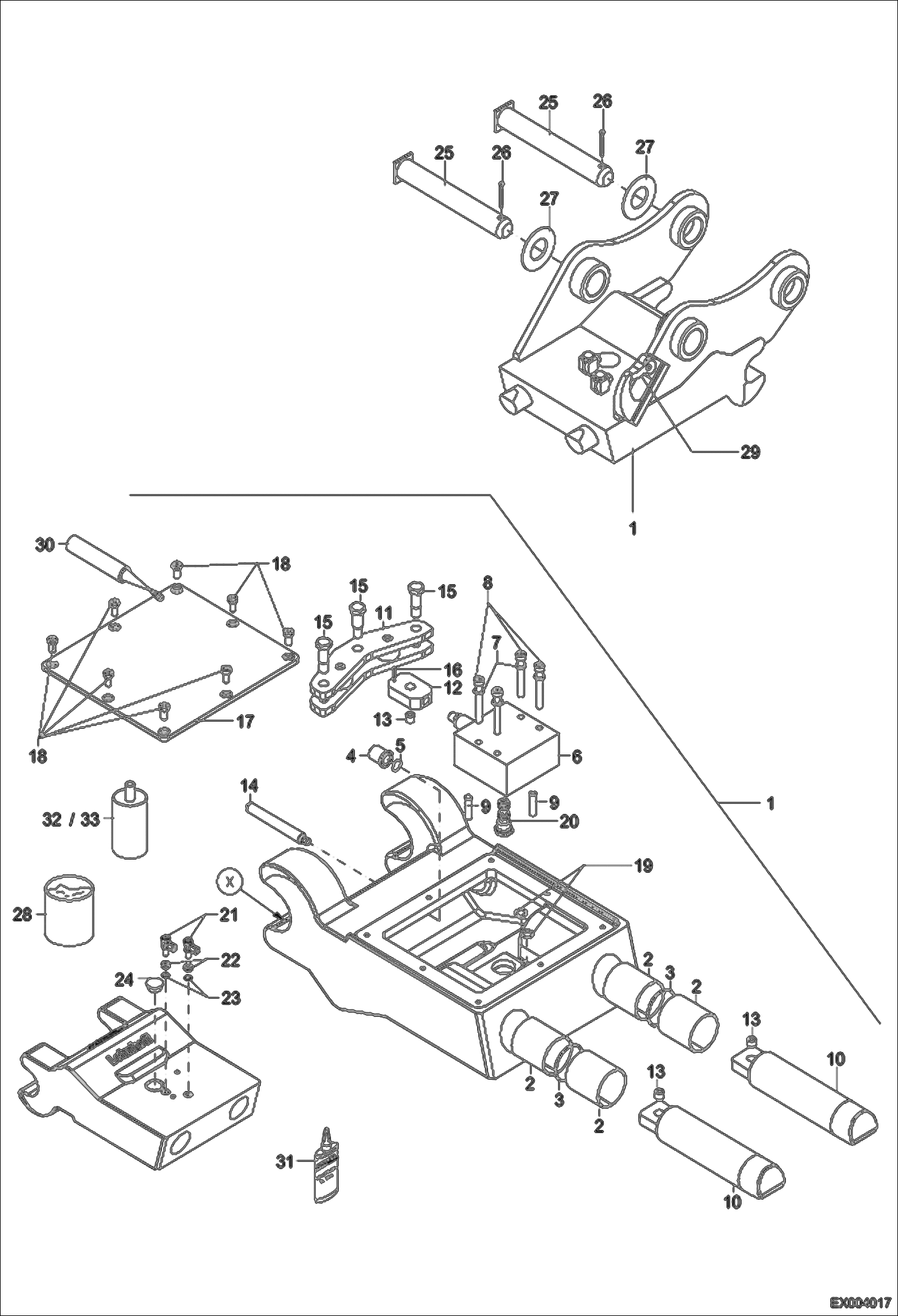 Схема запчастей Bobcat 444 - HYDRAULIC QUICK MOUNT HITCH WORK EQUIPMENT