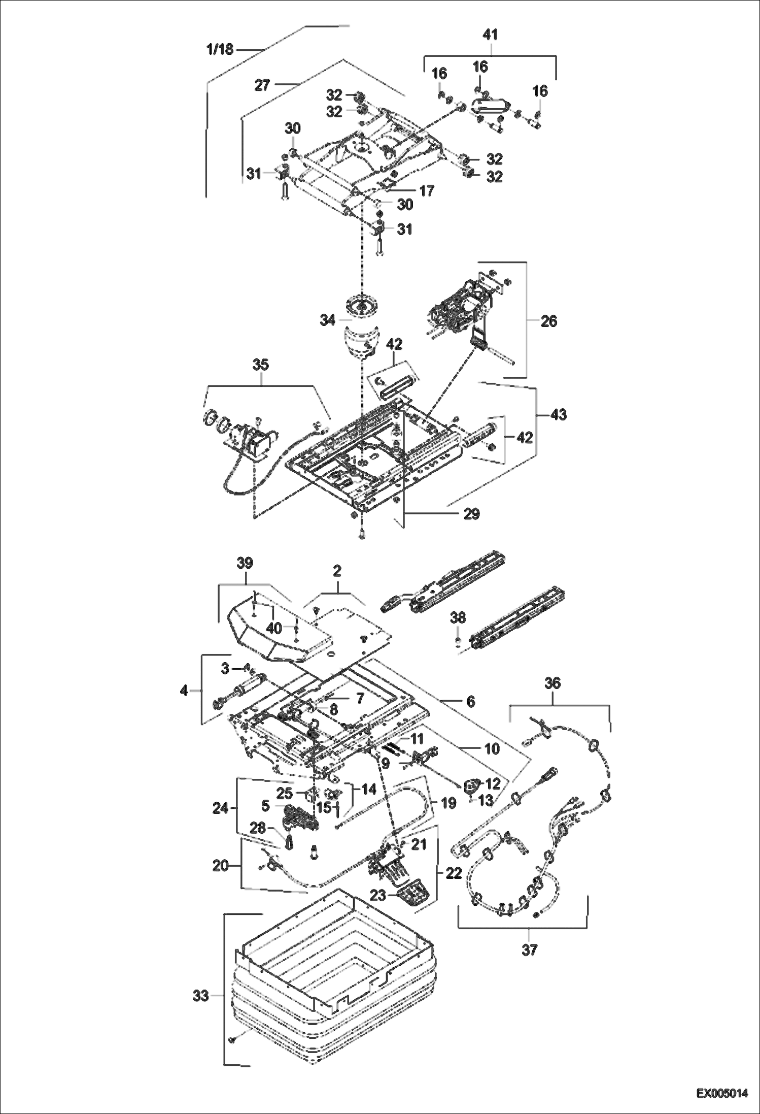 Схема запчастей Bobcat 444 - SEAT SUSPENSION MSG 95 (Previous version) CONTROLS