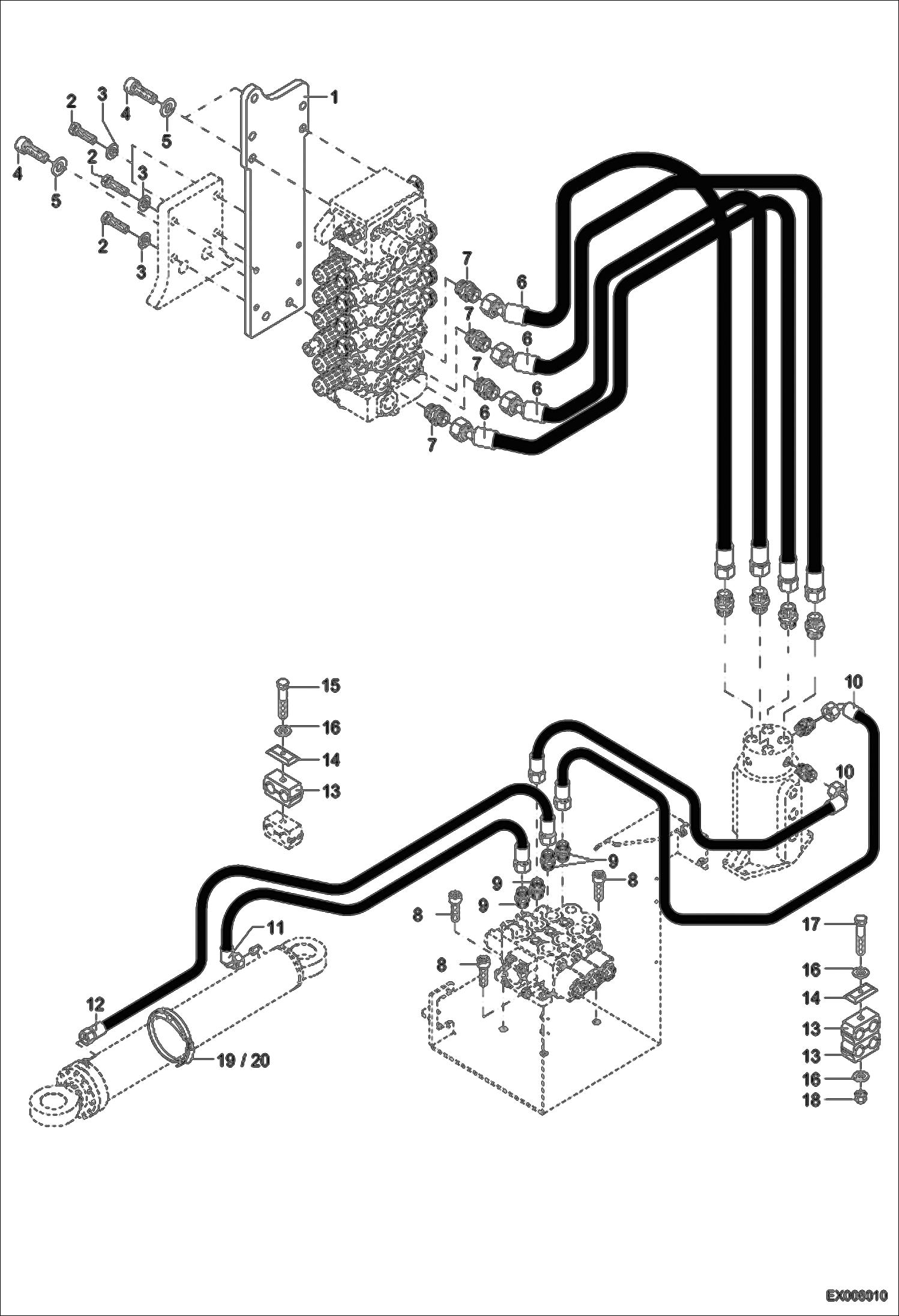 Схема запчастей Bobcat 442 - ARTICULATION, DRIVE HYDRAULIC SYSTEM