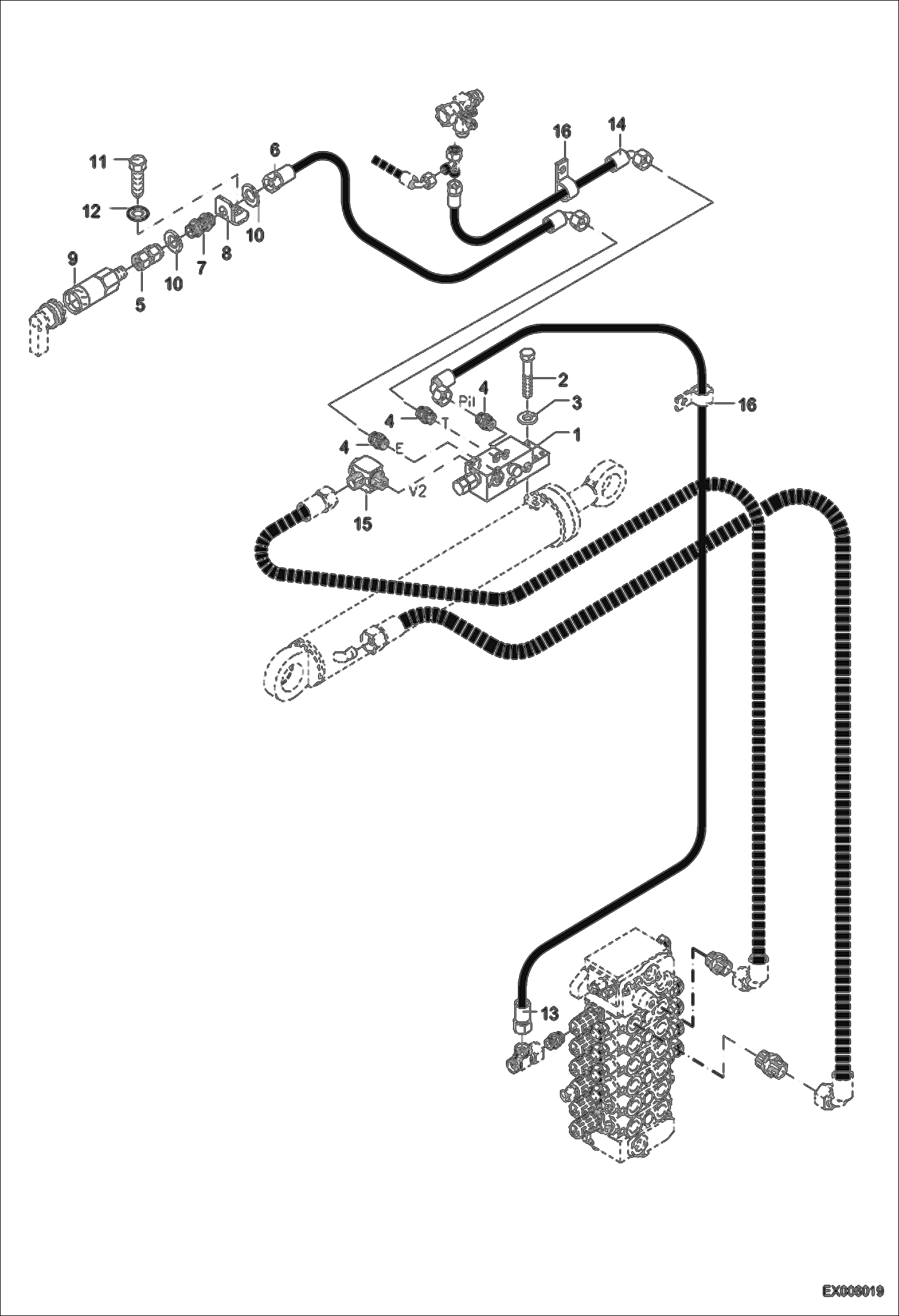 Схема запчастей Bobcat 442 - LOAD HOLDING VALVE - BOOM - MONO HYDRAULIC SYSTEM