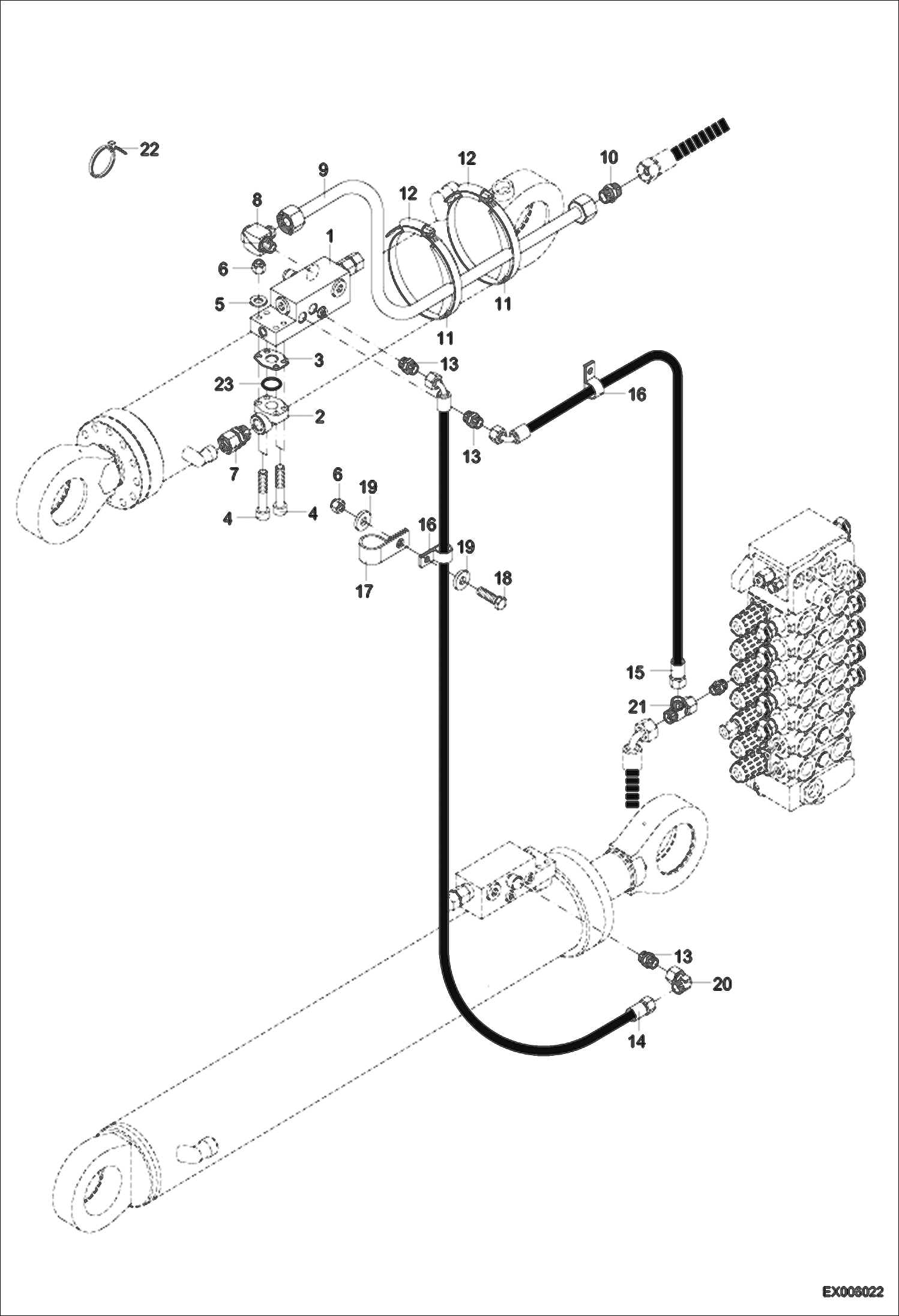 Схема запчастей Bobcat 442 - LOAD HOLDING VALVE - CIRCULAR - DIPPER ARM HYDRAULIC SYSTEM