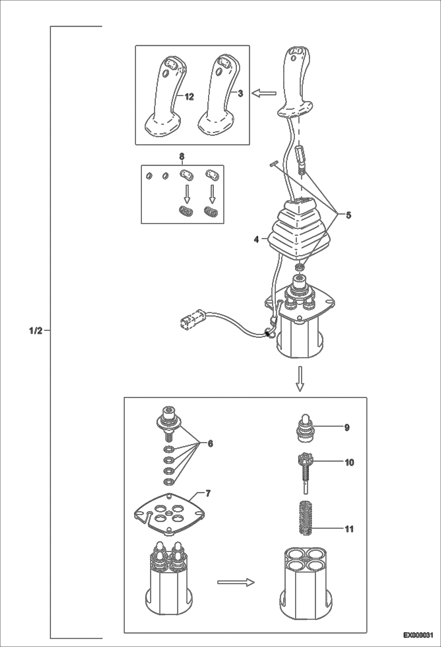 Схема запчастей Bobcat 442 - PILOT OPERATED VALVE - JOYSTICK HYDRAULIC SYSTEM