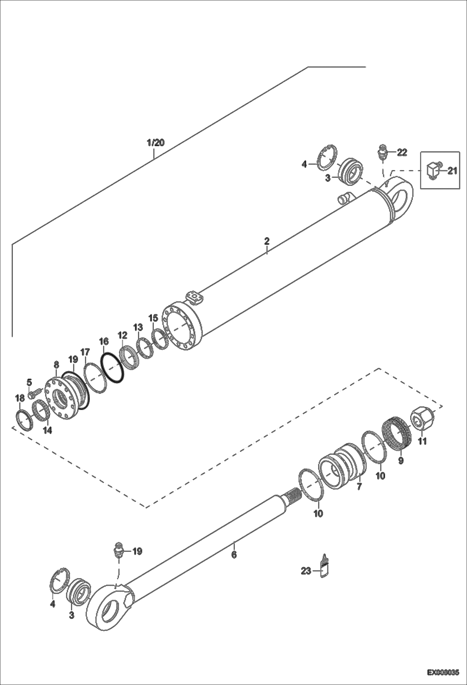 Схема запчастей Bobcat 442 - BOOM HYDRAULIC CYLINDER HYDRAULIC SYSTEM