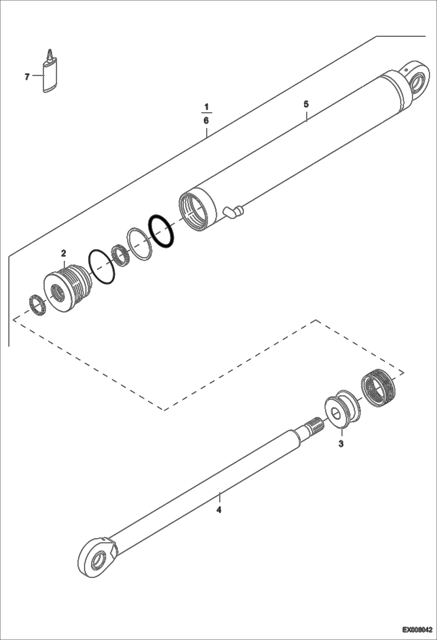 Схема запчастей Bobcat 442 - PRONG HYDRAULIC CYLINDER HYDRAULIC SYSTEM