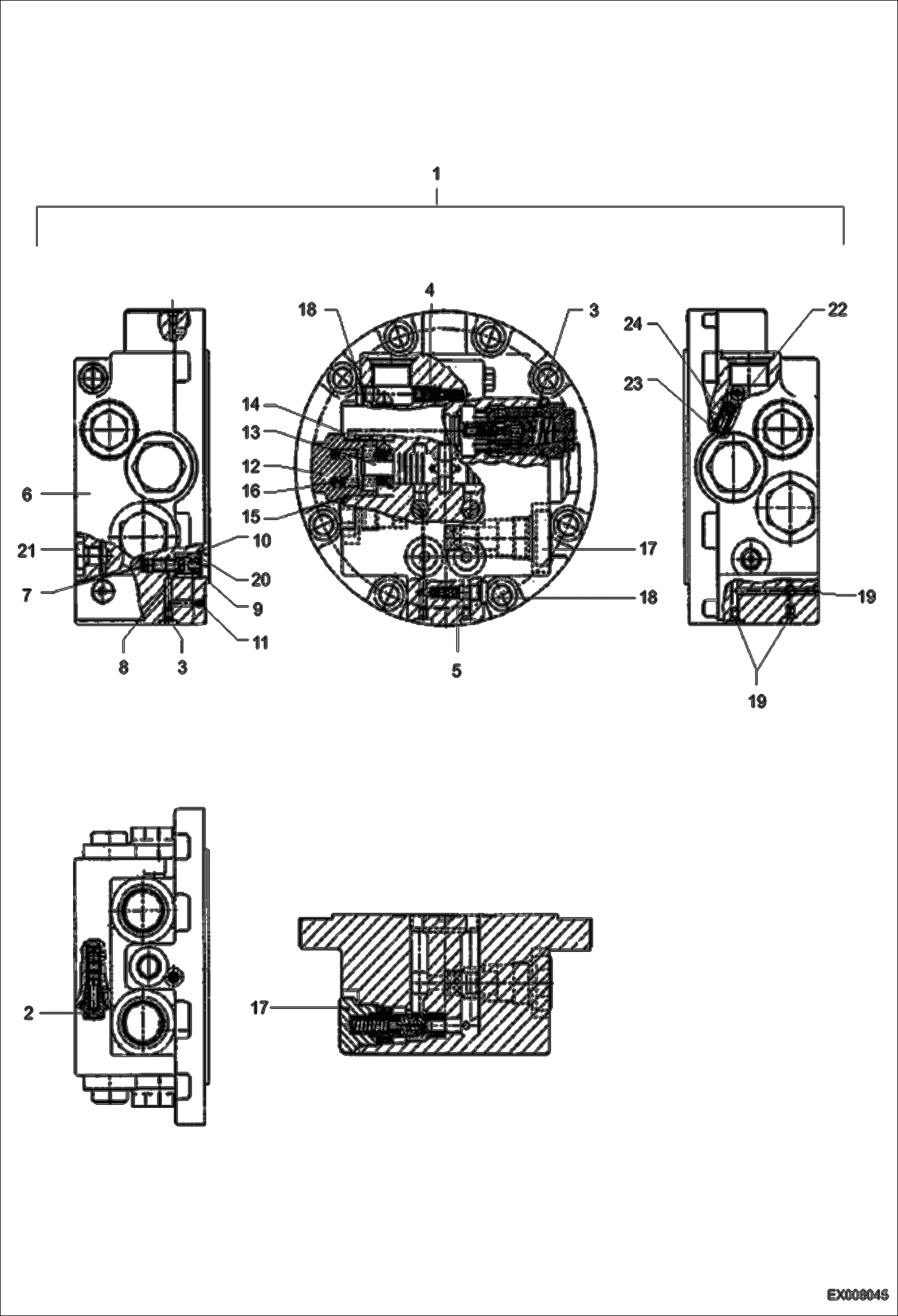 Схема запчастей Bobcat 442 - CONNECTION PLATE WITH VALVES HYDRAULIC SYSTEM