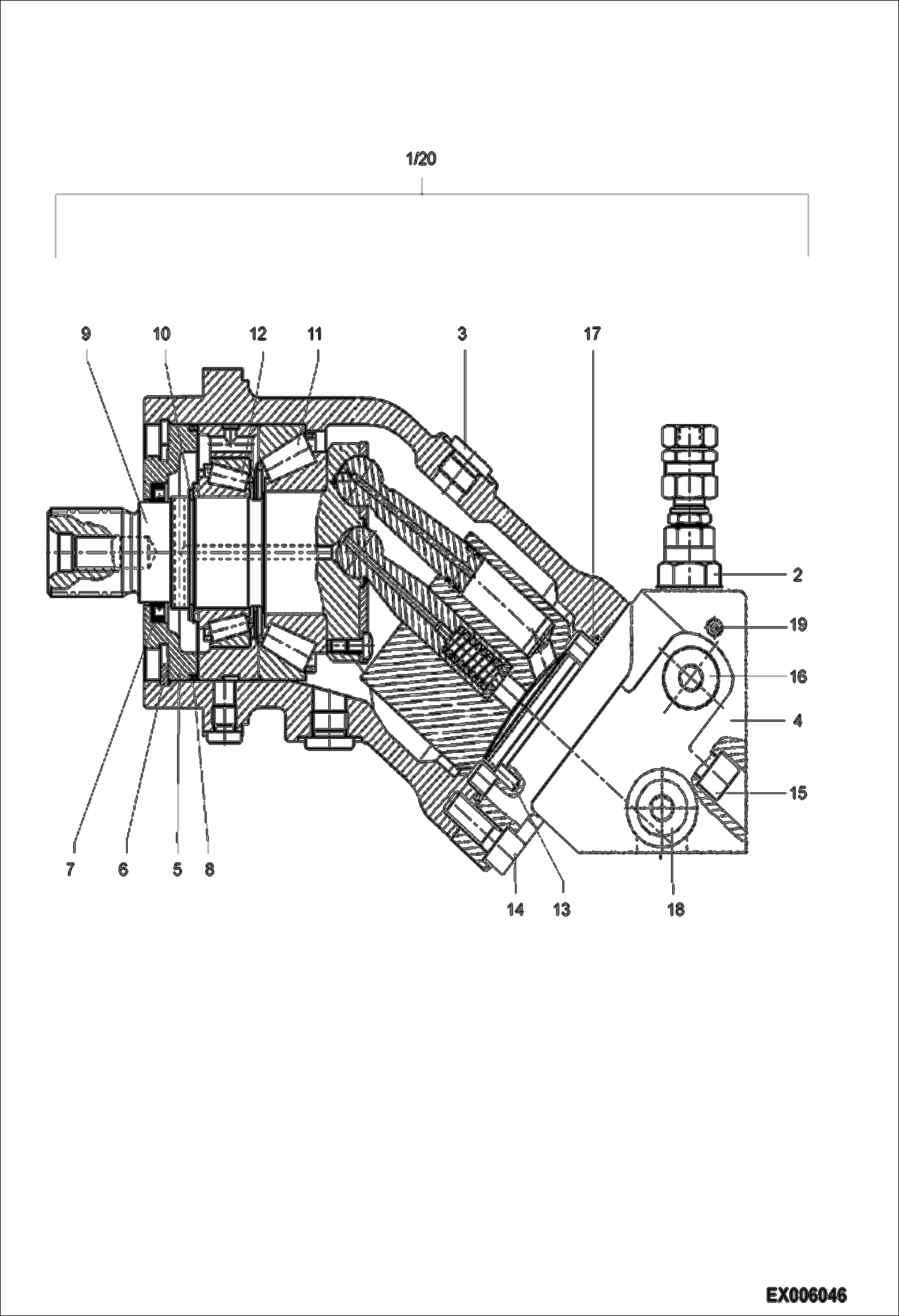 Схема запчастей Bobcat 442 - HYDRAULIC MOTOR - ROTARY DRIVE HYDRAULIC SYSTEM