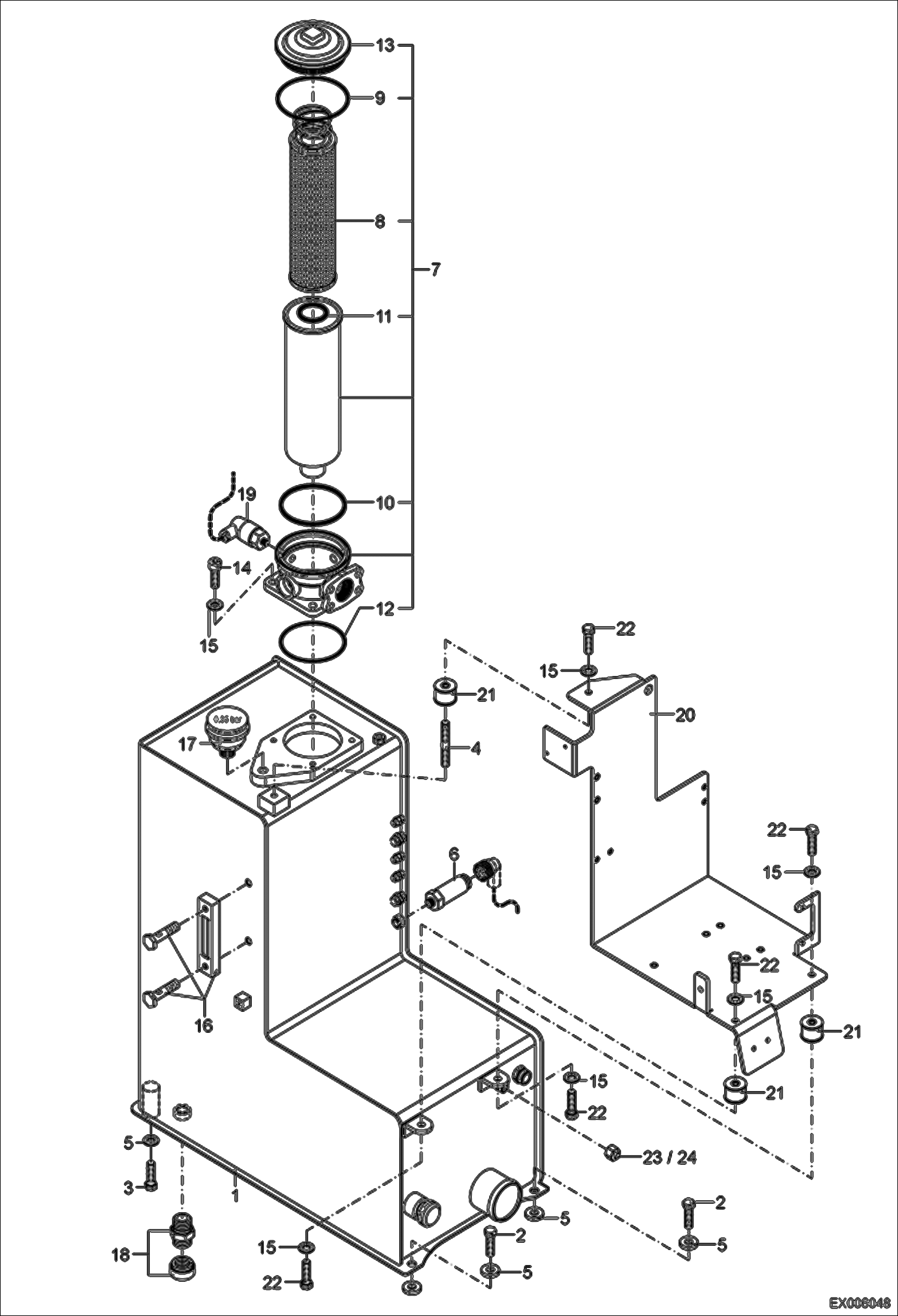 Схема запчастей Bobcat 444 - HYDRAULIC OIL TANK HYDRAULIC SYSTEM