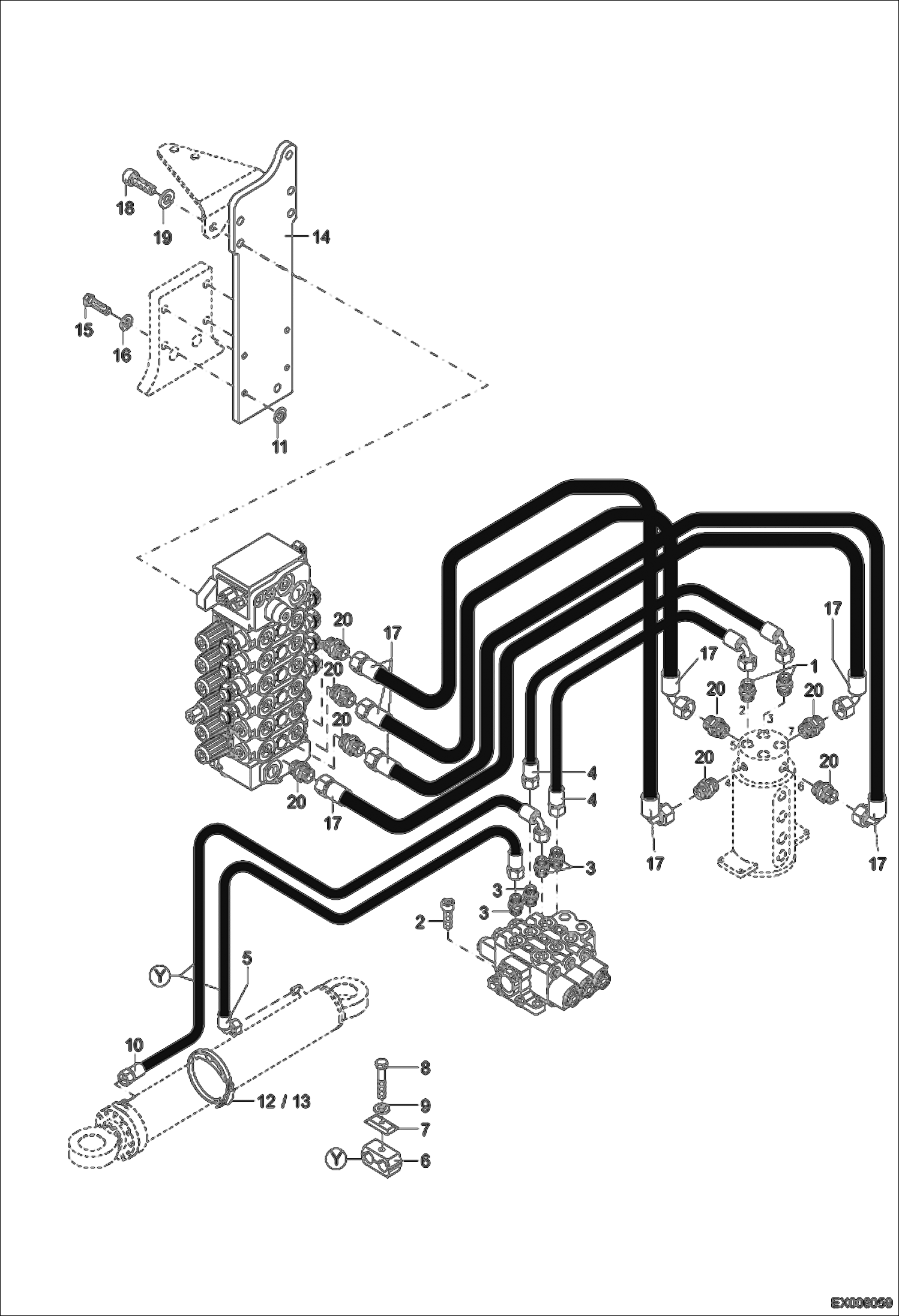 Схема запчастей Bobcat 444 - ARTICULATION, DRIVE HYDRAULIC SYSTEM