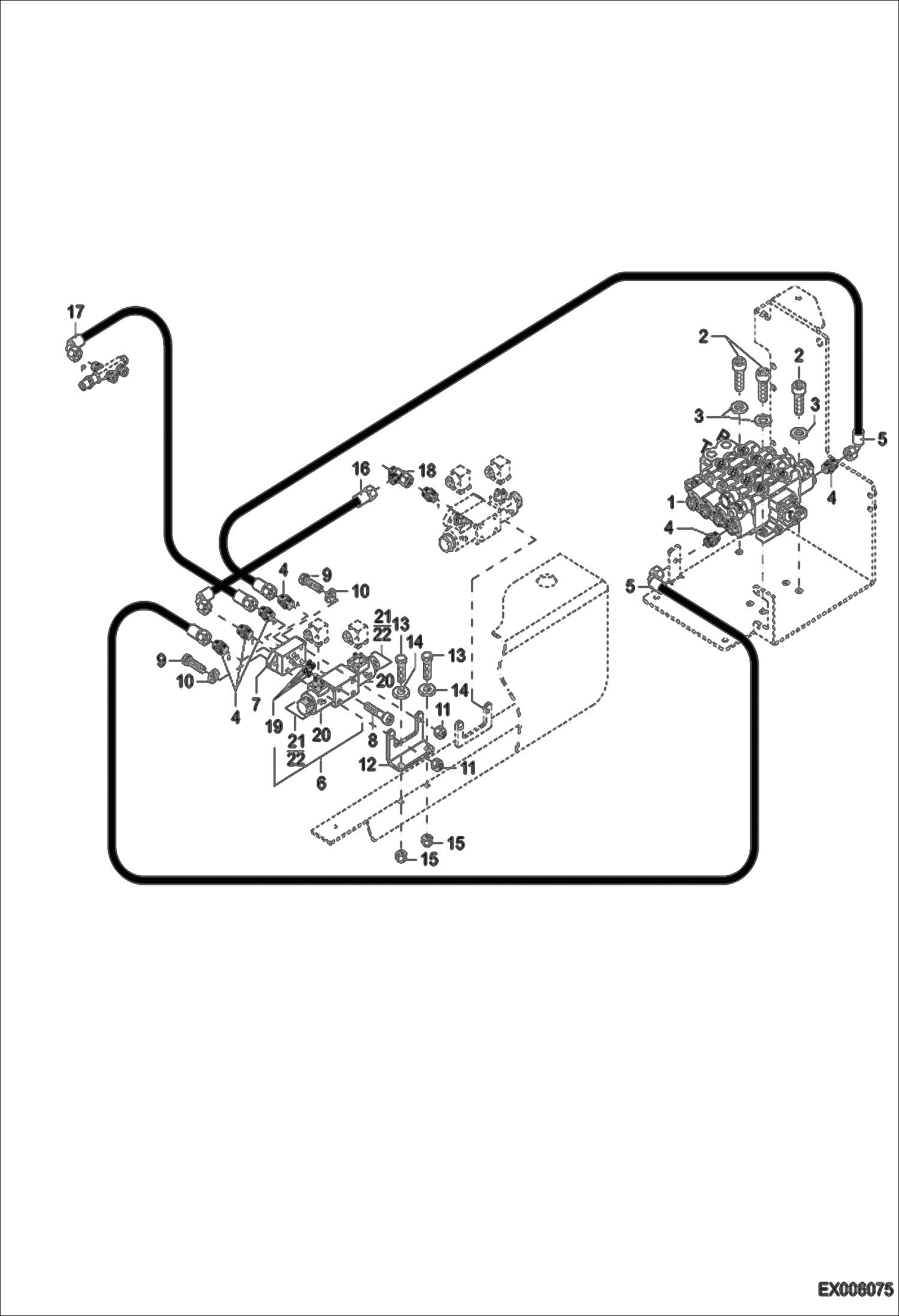 Схема запчастей Bobcat 444 - 2ND ADDITIONAL CIRCUIT - CONTROL UNIT HYDRAULIC SYSTEM