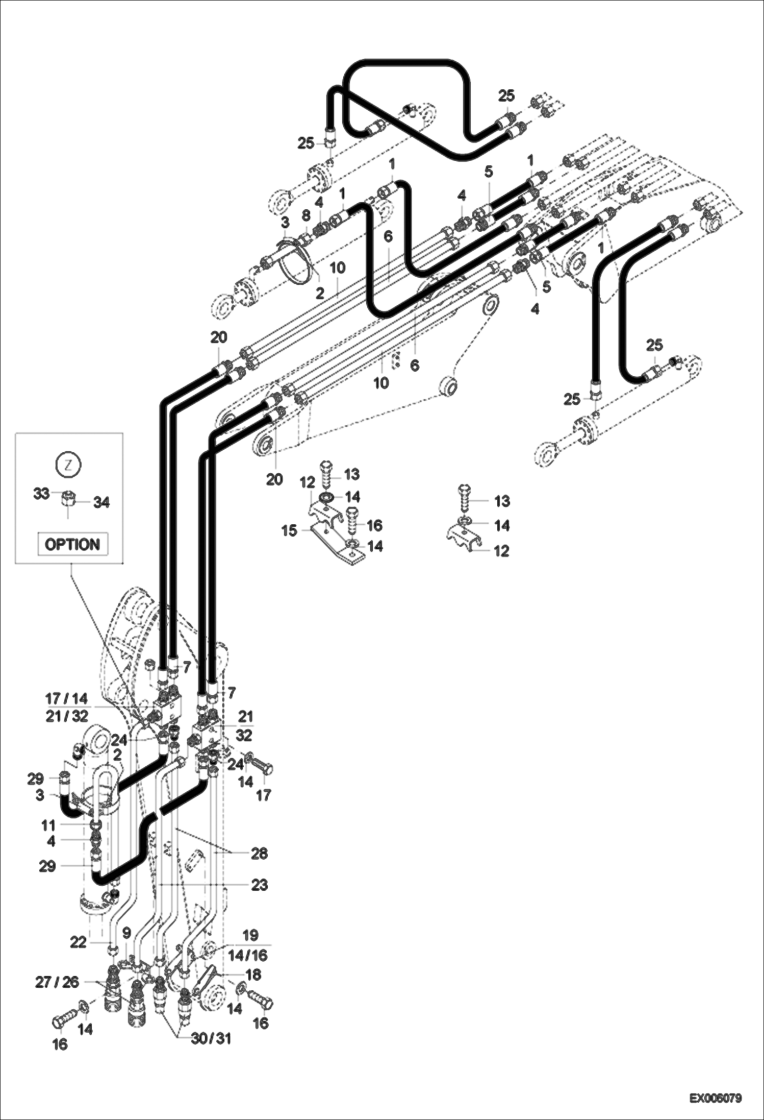 Схема запчастей Bobcat 444 - DIPPER STICK 1850MM - ATLAS ATTACHMENTS HYDRAULIC SYSTEM