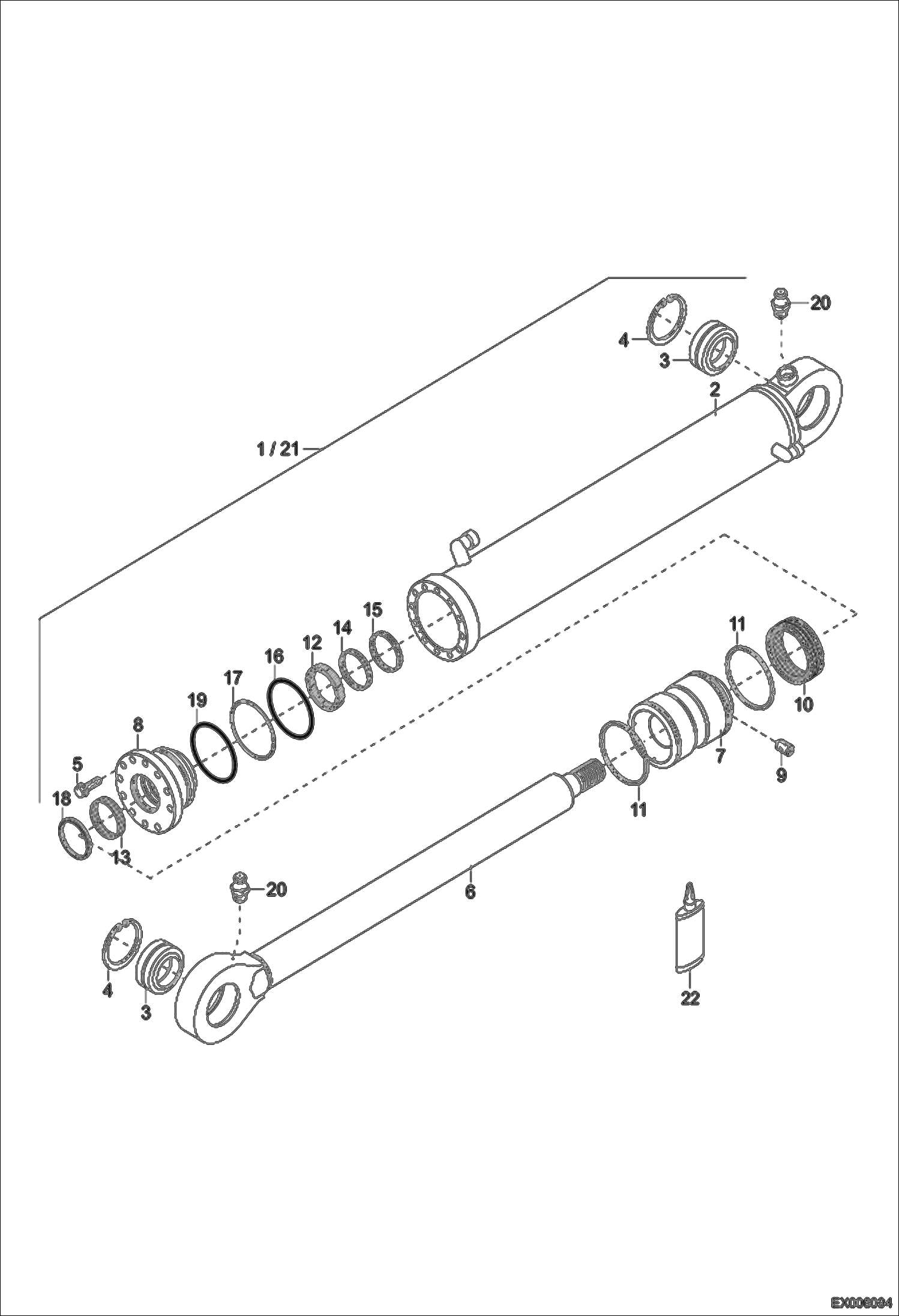 Схема запчастей Bobcat 444 - DIPPER ARM MONO BOOM AND ARTICULATED BOOM CYLINDER (Z115/70) HYDRAULIC SYSTEM