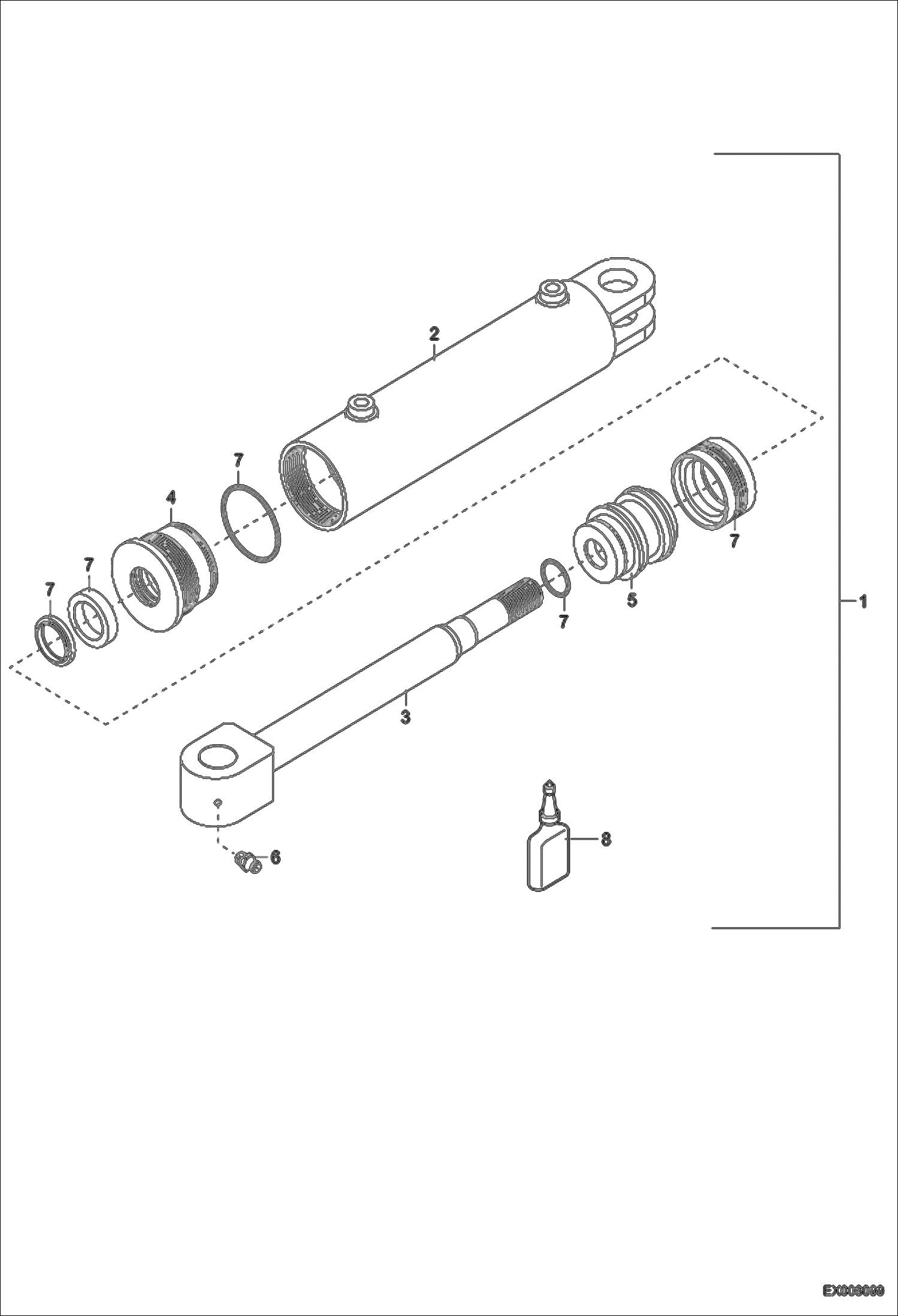 Схема запчастей Bobcat 444 - SWIVELLING BUCKET HYDRAULIC CYLINDER (CG10) HYDRAULIC SYSTEM