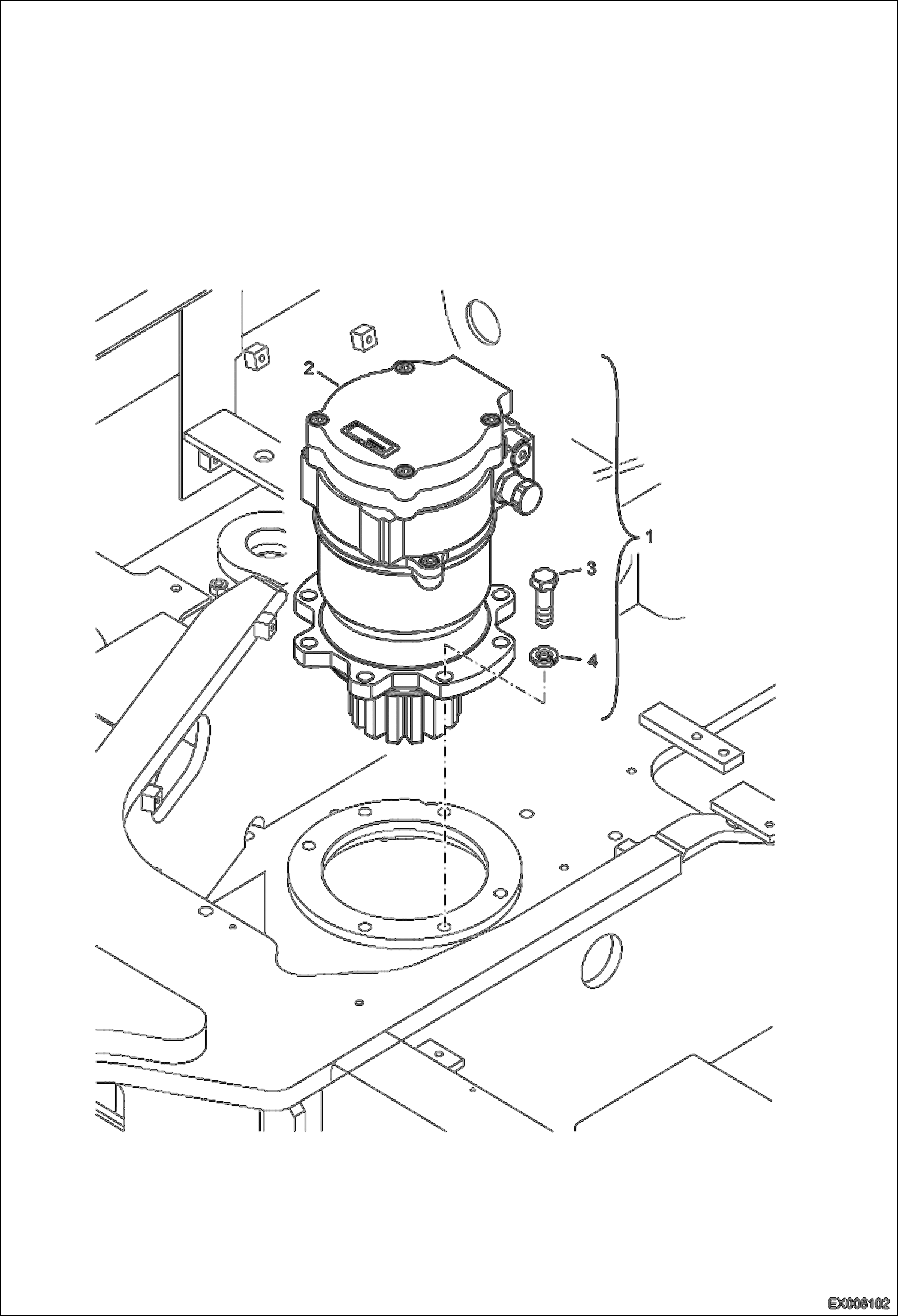 Схема запчастей Bobcat E55W - SLEW MOTOR INSTALLATION HYDRAULIC SYSTEM