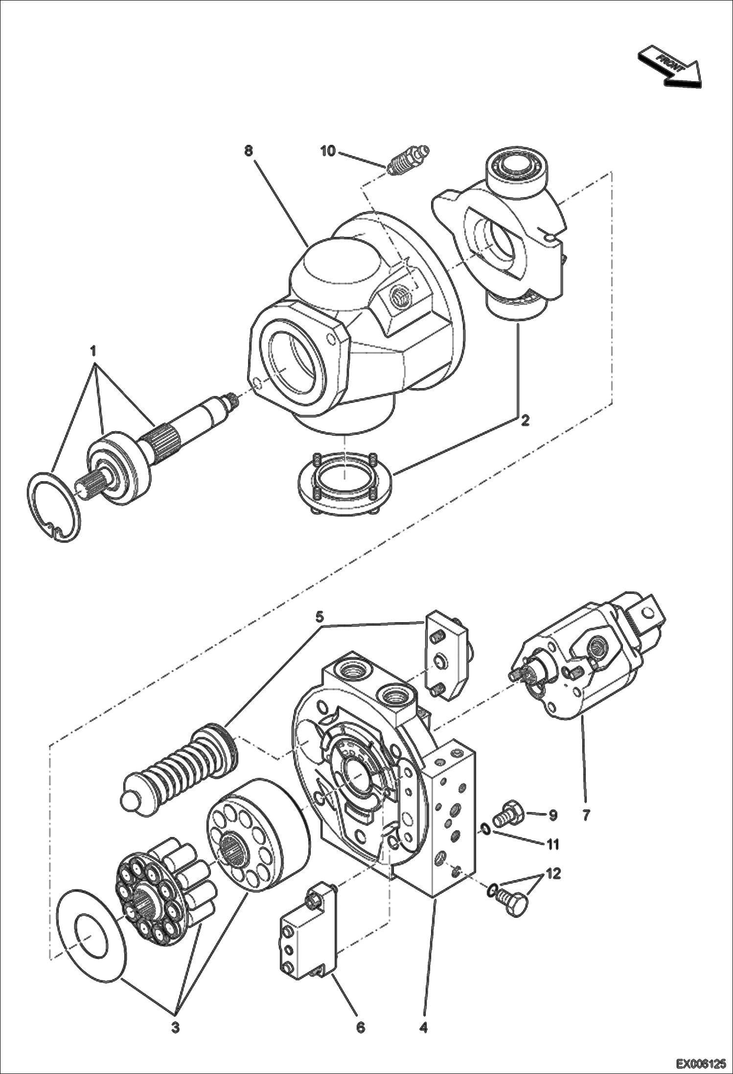 Схема запчастей Bobcat E55W - HYDROSTATIC PUMP HYDRAULIC SYSTEM