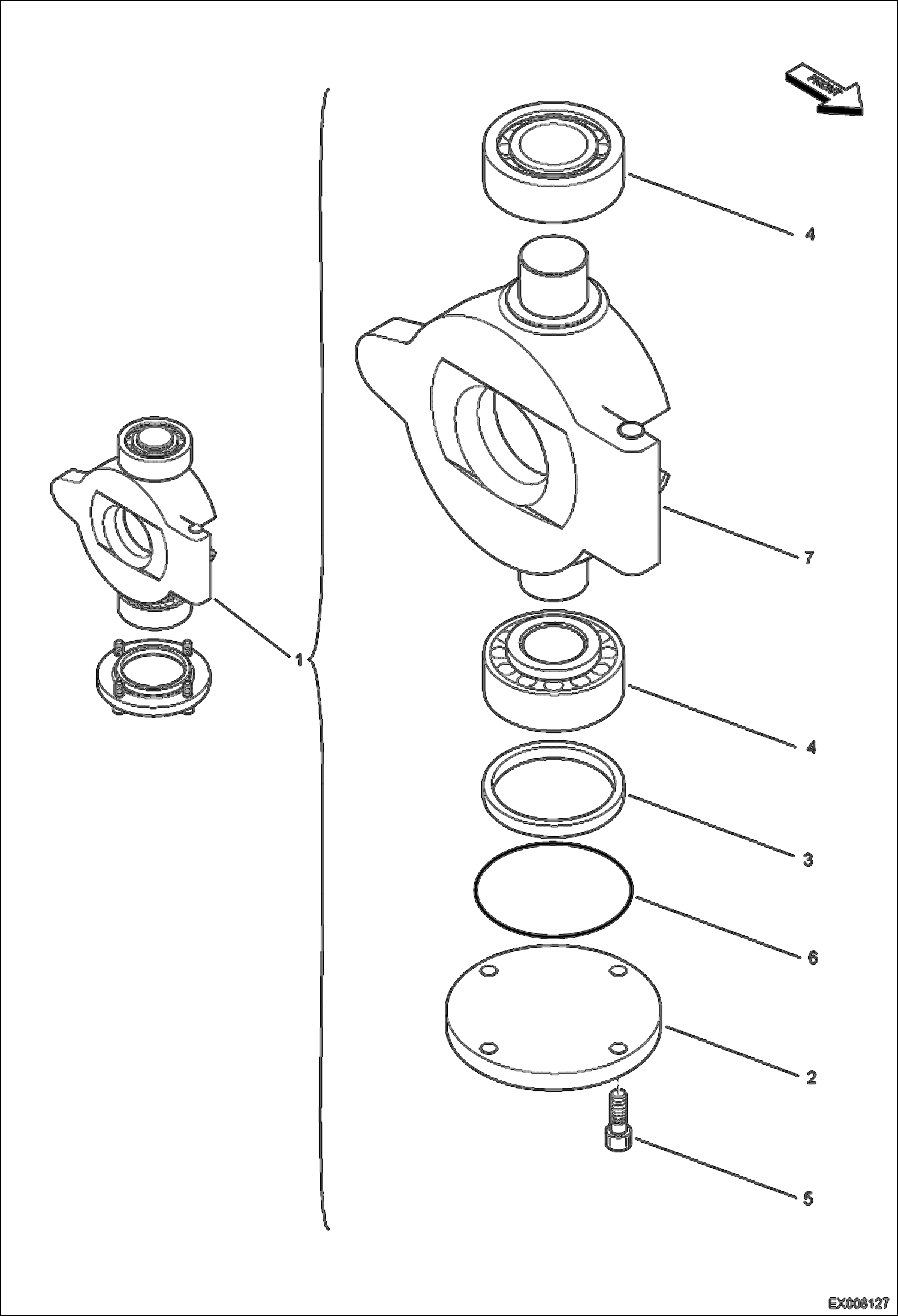 Схема запчастей Bobcat E55W - HYDROSTATIC PUMP (Swash Plate) HYDRAULIC SYSTEM