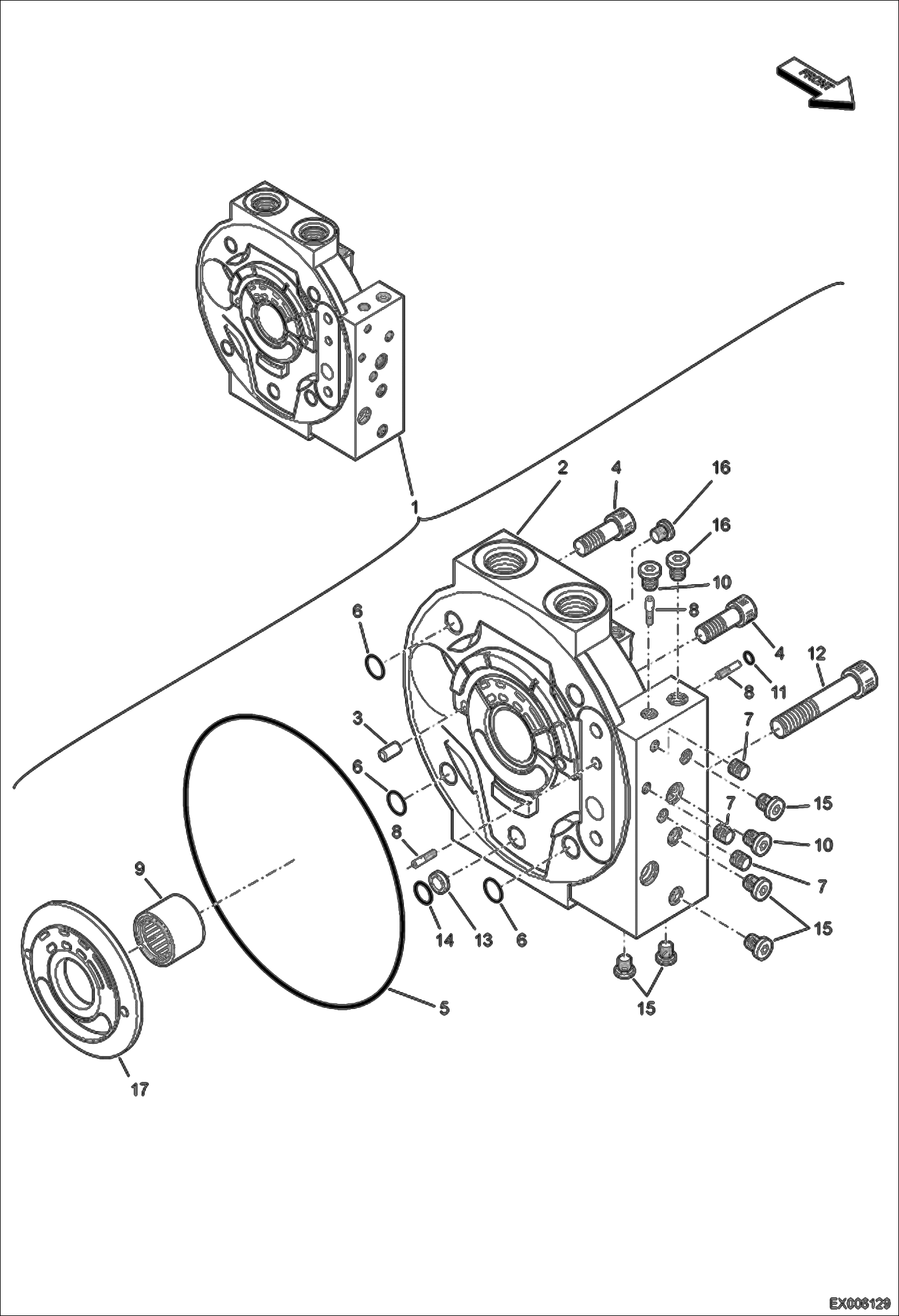 Схема запчастей Bobcat E55W - HYDROSTATIC PUMP (Cover) HYDRAULIC SYSTEM