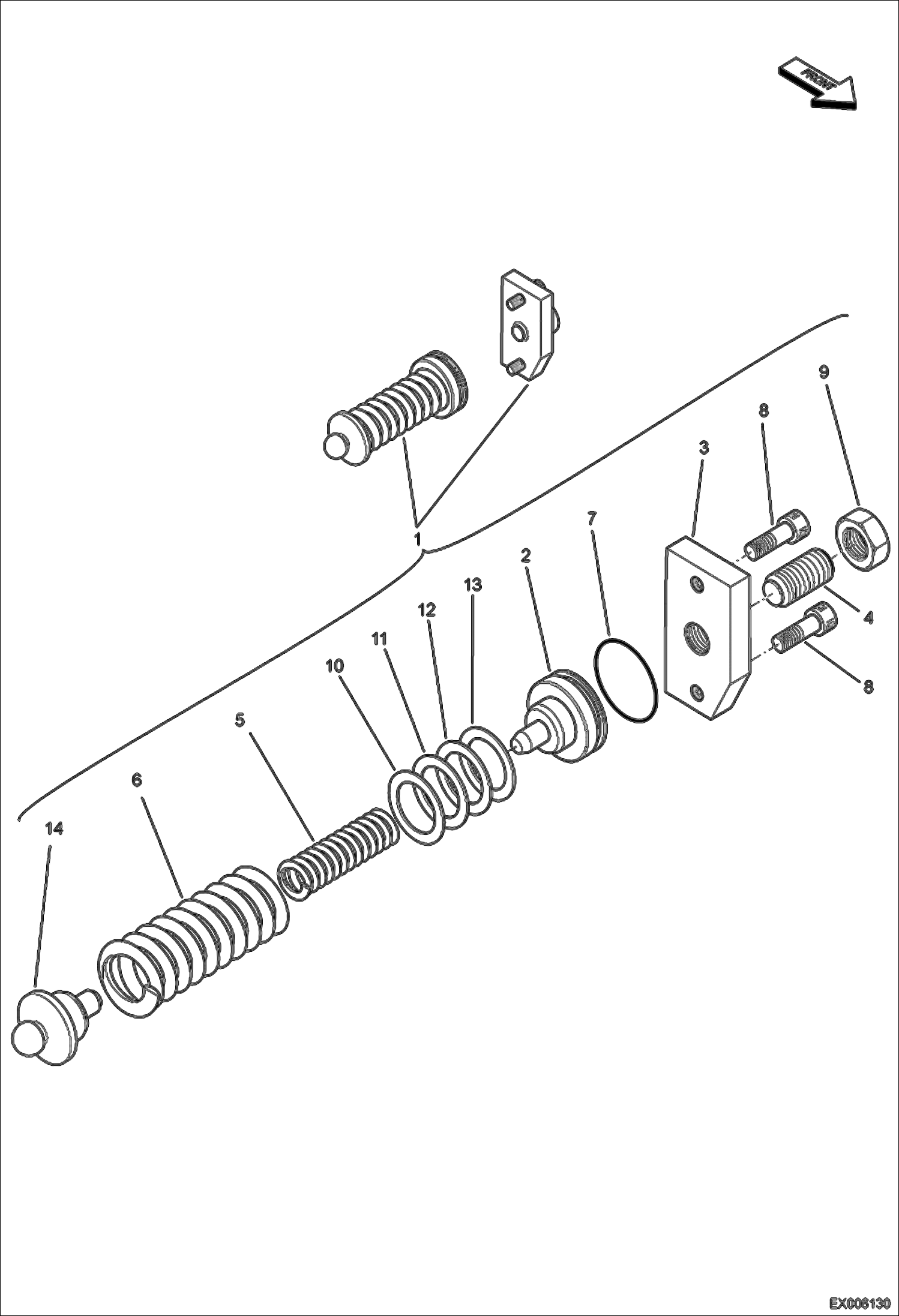 Схема запчастей Bobcat E55W - HYDROSTATIC PUMP (Spring Assy) HYDRAULIC SYSTEM