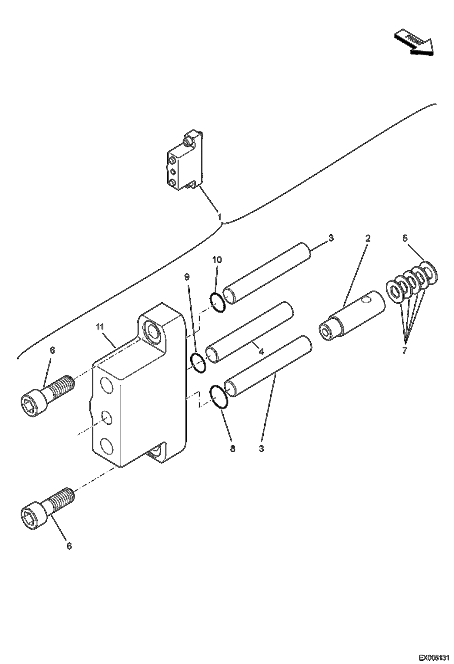 Схема запчастей Bobcat E55W - HYDROSTATIC PUMP (Control Piston) HYDRAULIC SYSTEM