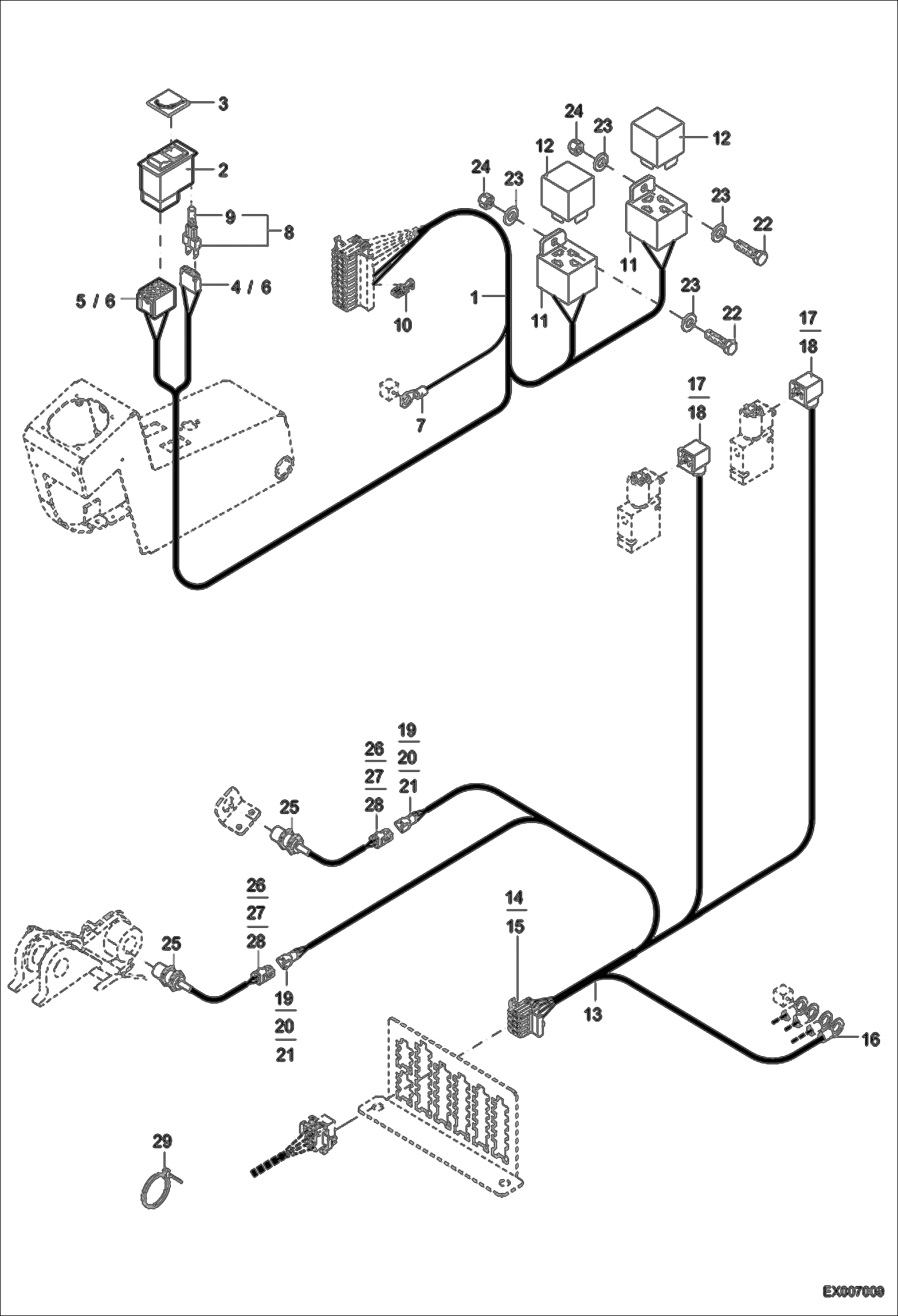 Схема запчастей Bobcat 442 - BOOM HEIGHT LIMITATION ELECTRICAL SYSTEM