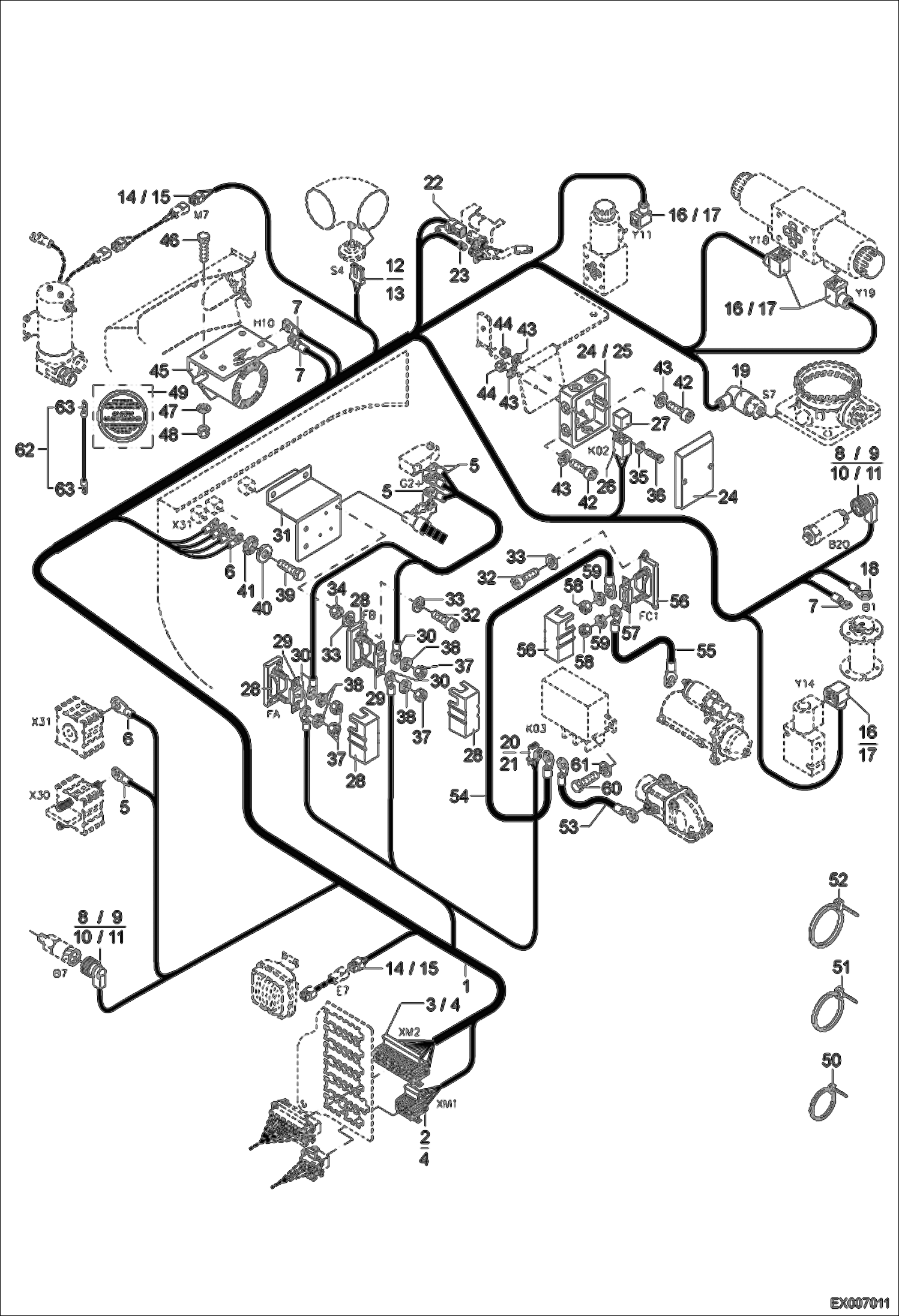 Схема запчастей Bobcat 444 - ELECTRIC INSTALLATION - MACHINE (S/N ADBT11001 - 11020) ELECTRICAL SYSTEM